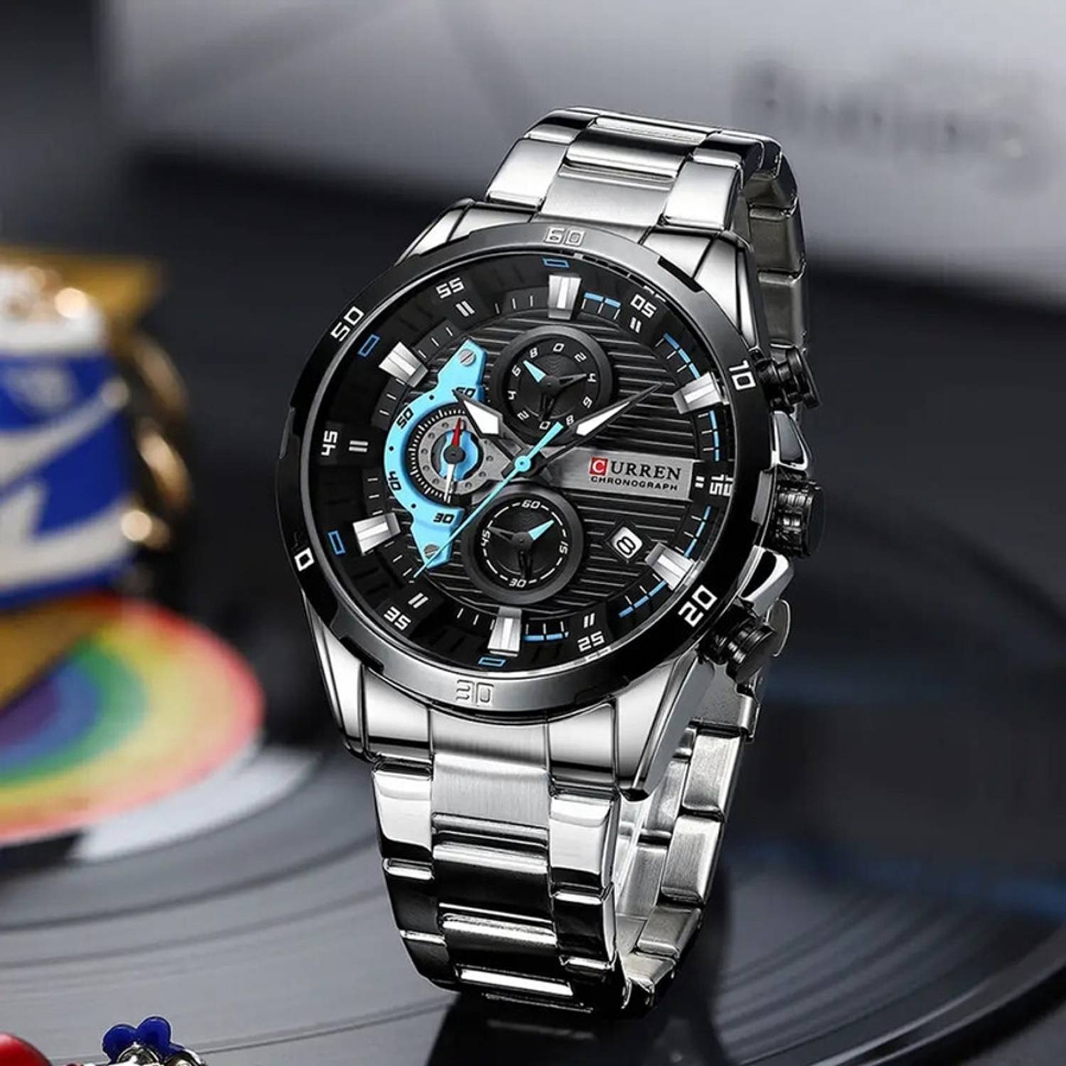 Curren CR-8402 Silver Black Men’s Watch - Image 3