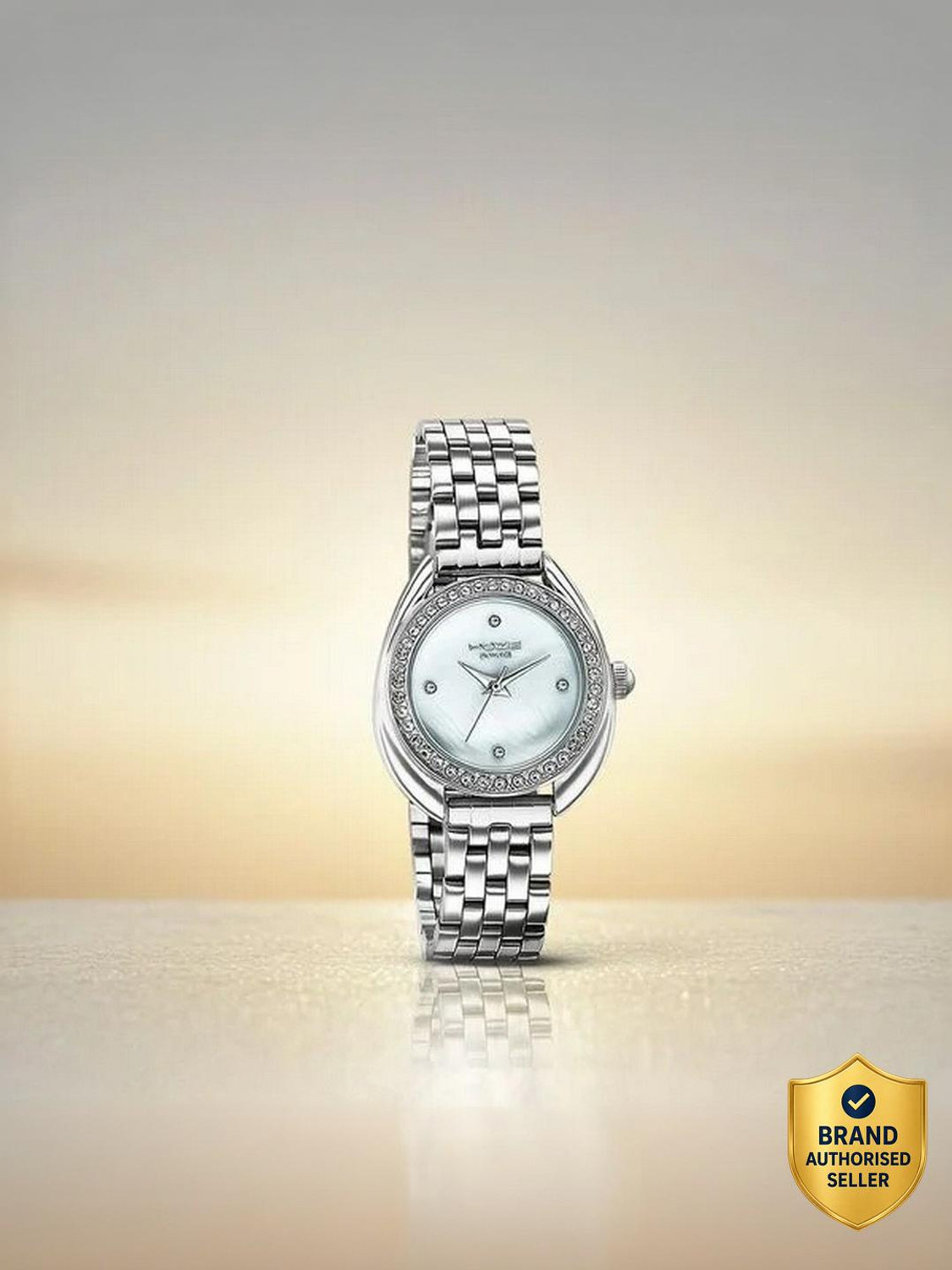 Image of SONATA Poze 7 Sonata Poze 7 White MOP Dial Silver Sheet Metal Strap Analog Watch - For Women