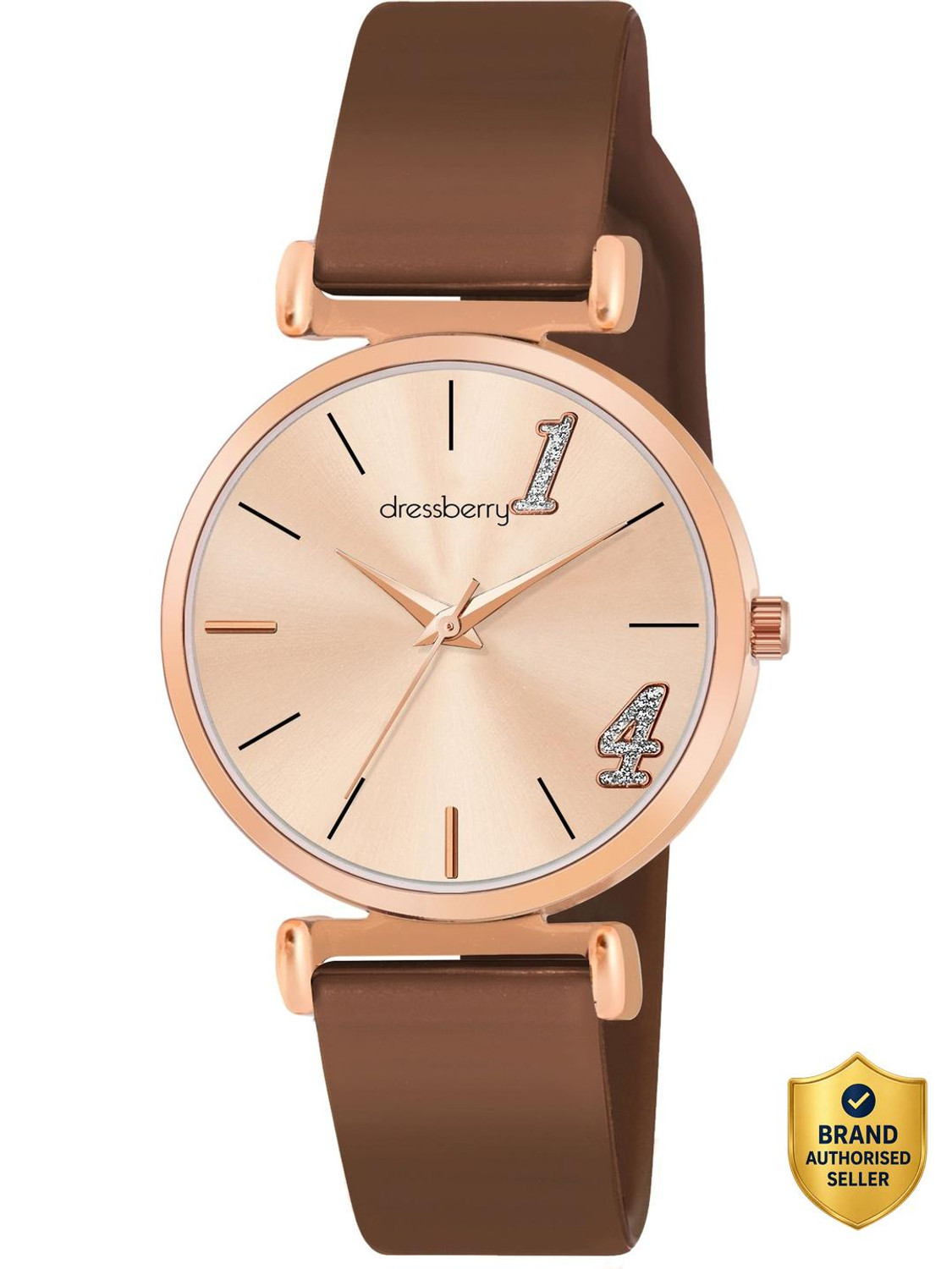 Image of Dressberry Timeless Rose Gold Dial with Polished Finish Analog Watch - For Women