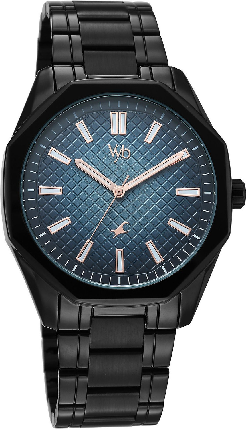 Image of Fastrack Vyb Quest Fastrack Vyb Quest Quartz Blue Dial Black Strap Analog Watch - For Men