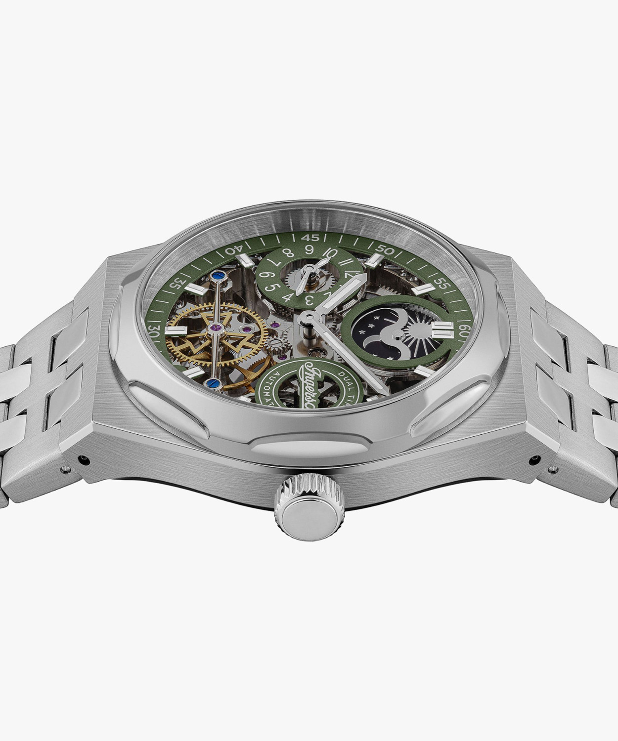 Image of Ingersoll I12905 Automatic Green Skeleton Dial With Lifetime Warranty Analog Watch - For Men