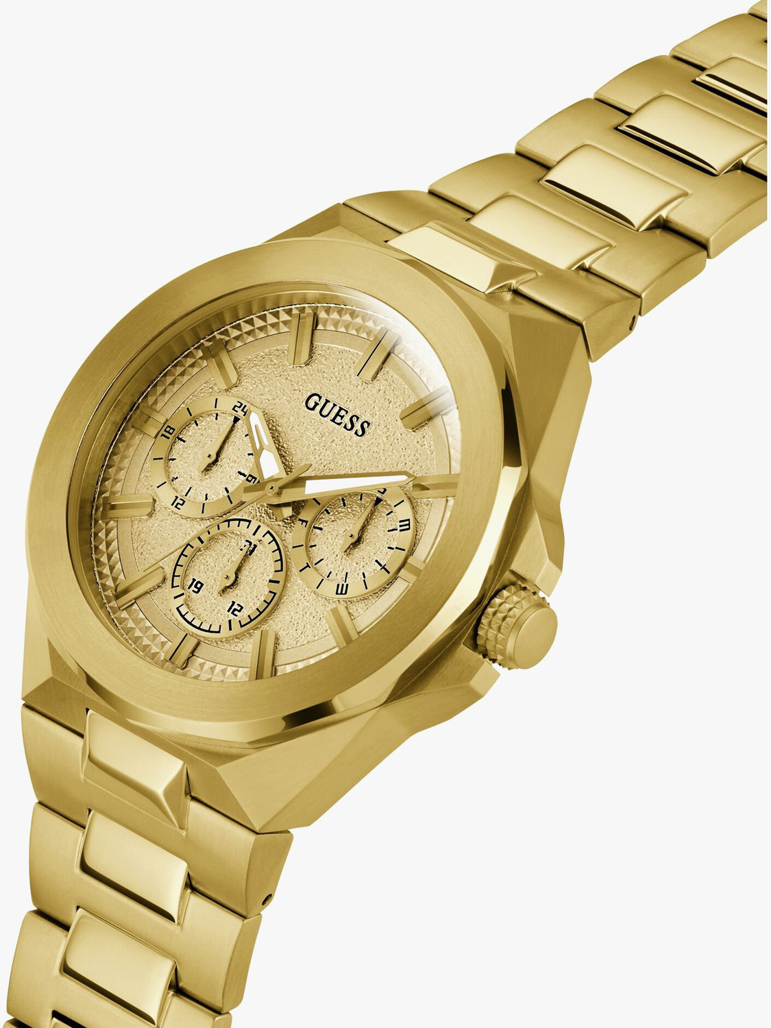 Image of GUESS Multifunction, Champagne Dial Analog Watch - For Men
