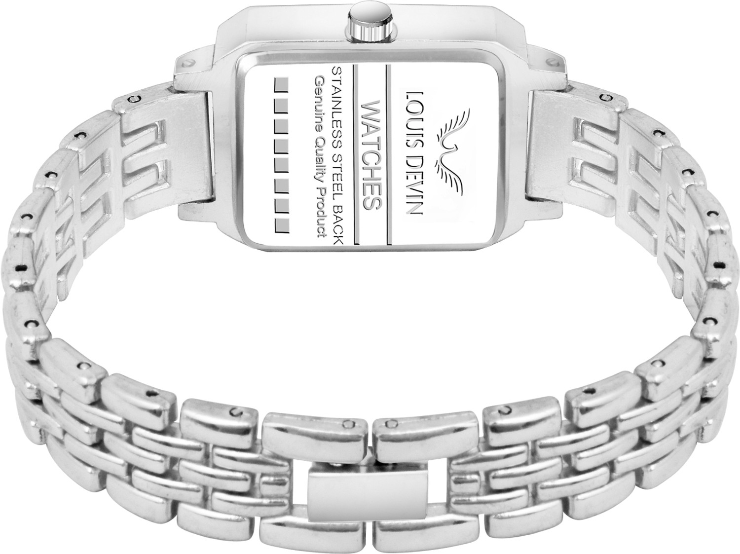 Image of LOUIS DEVIN LD-LS193-BLK-CH Silver Metal Bracelet Analog Watch - For Women