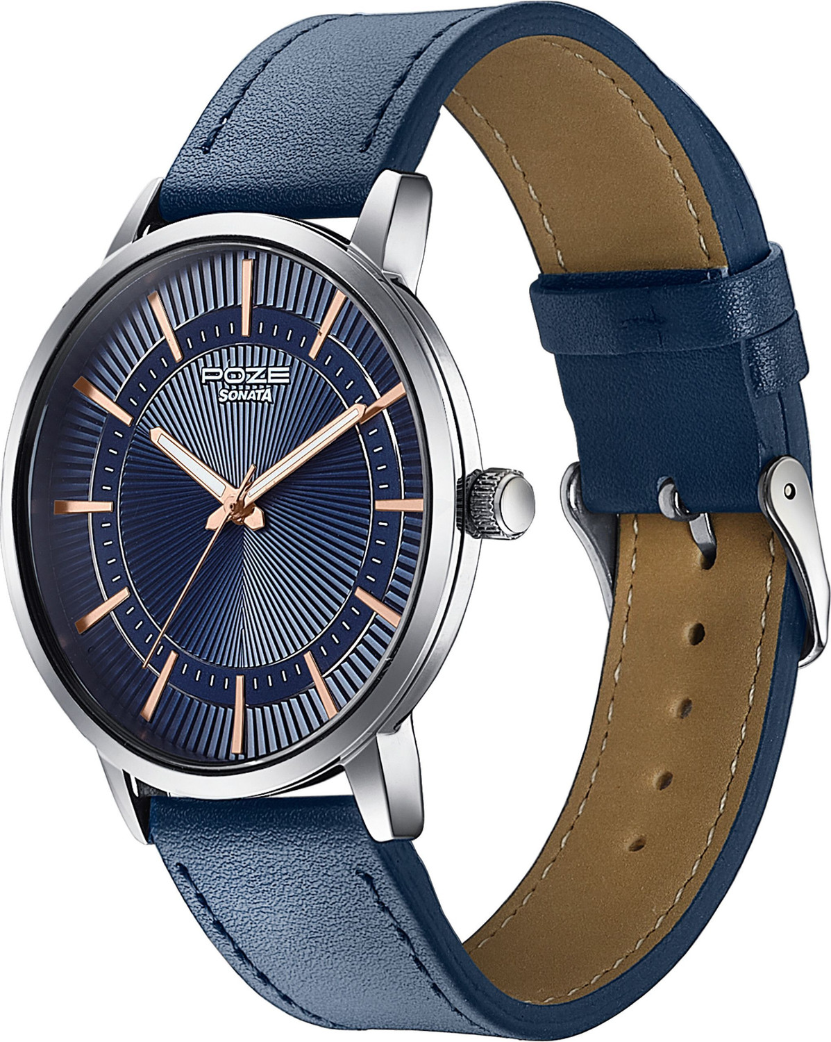 Image of SONATA Sonata Poze 6 Strokes And Stroll Qtz Blue Round Dial Men's Watch Analog Watch - For Men