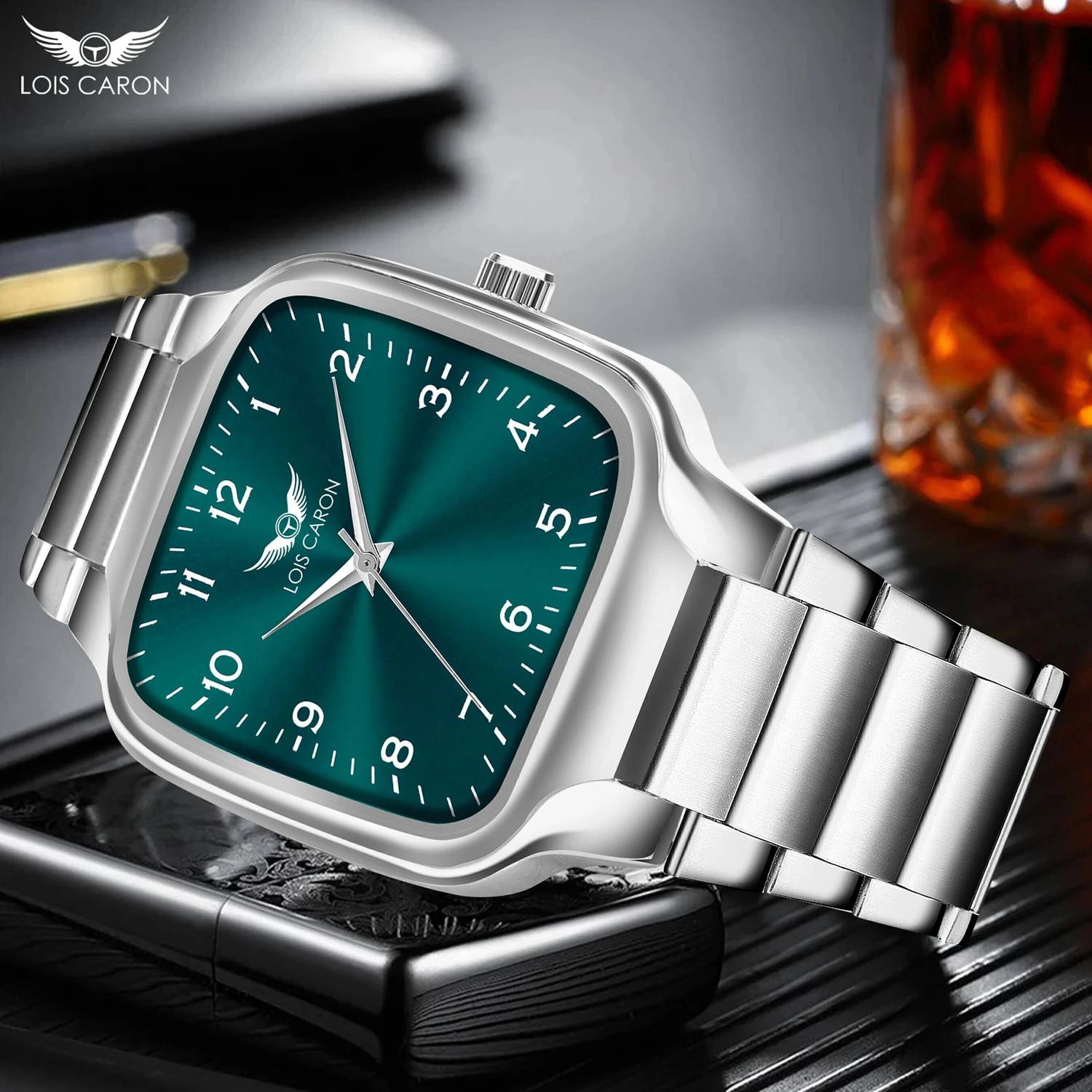 LOIS CARON LCS-4312 Green Dial Square Watch - Image 3