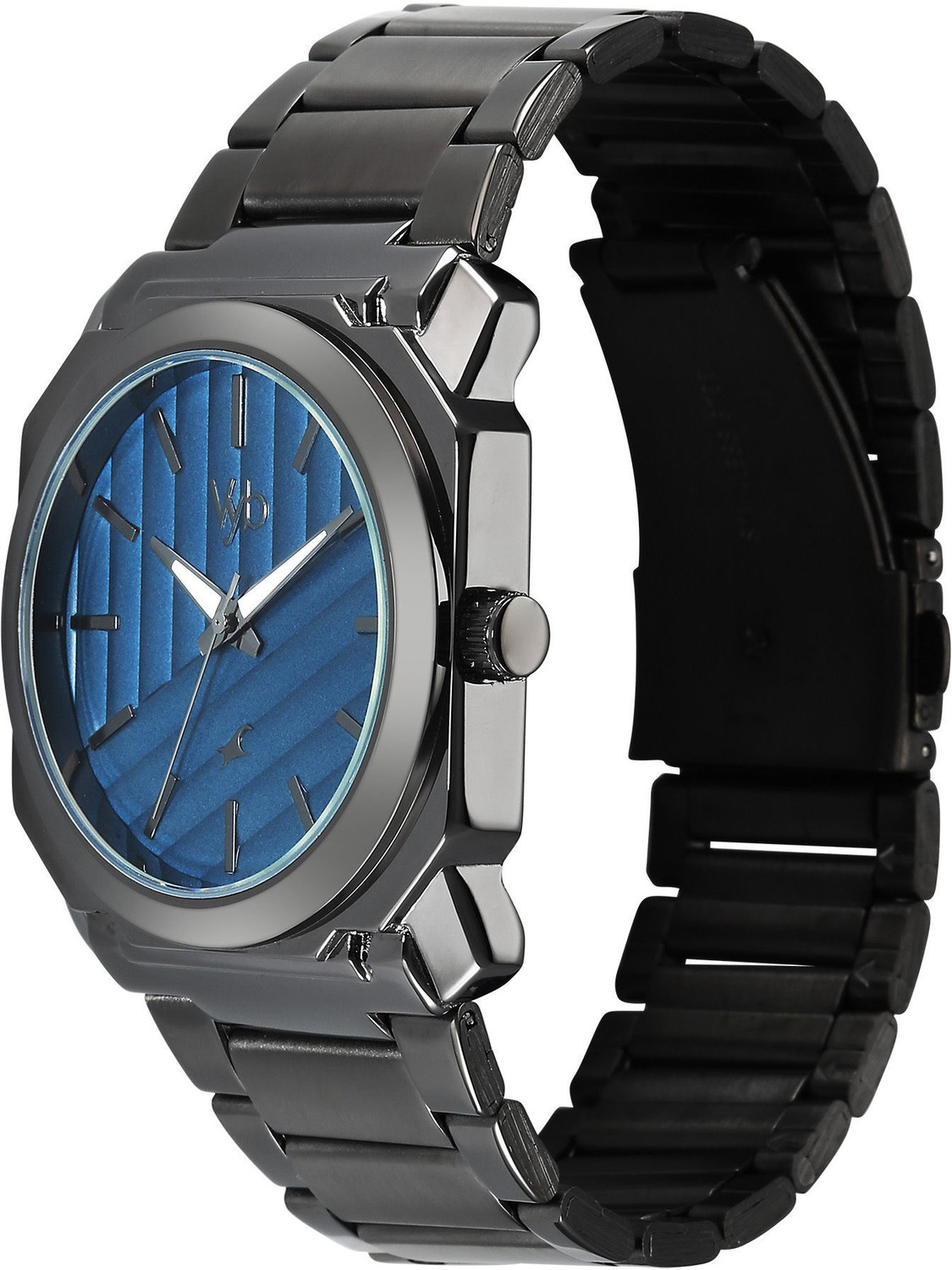 Image of Fastrack Vyb Challenger Fastrack Vyb Challenger Quartz Blue Dial Grey Stainless Steel Strap Analog Watch - For Men