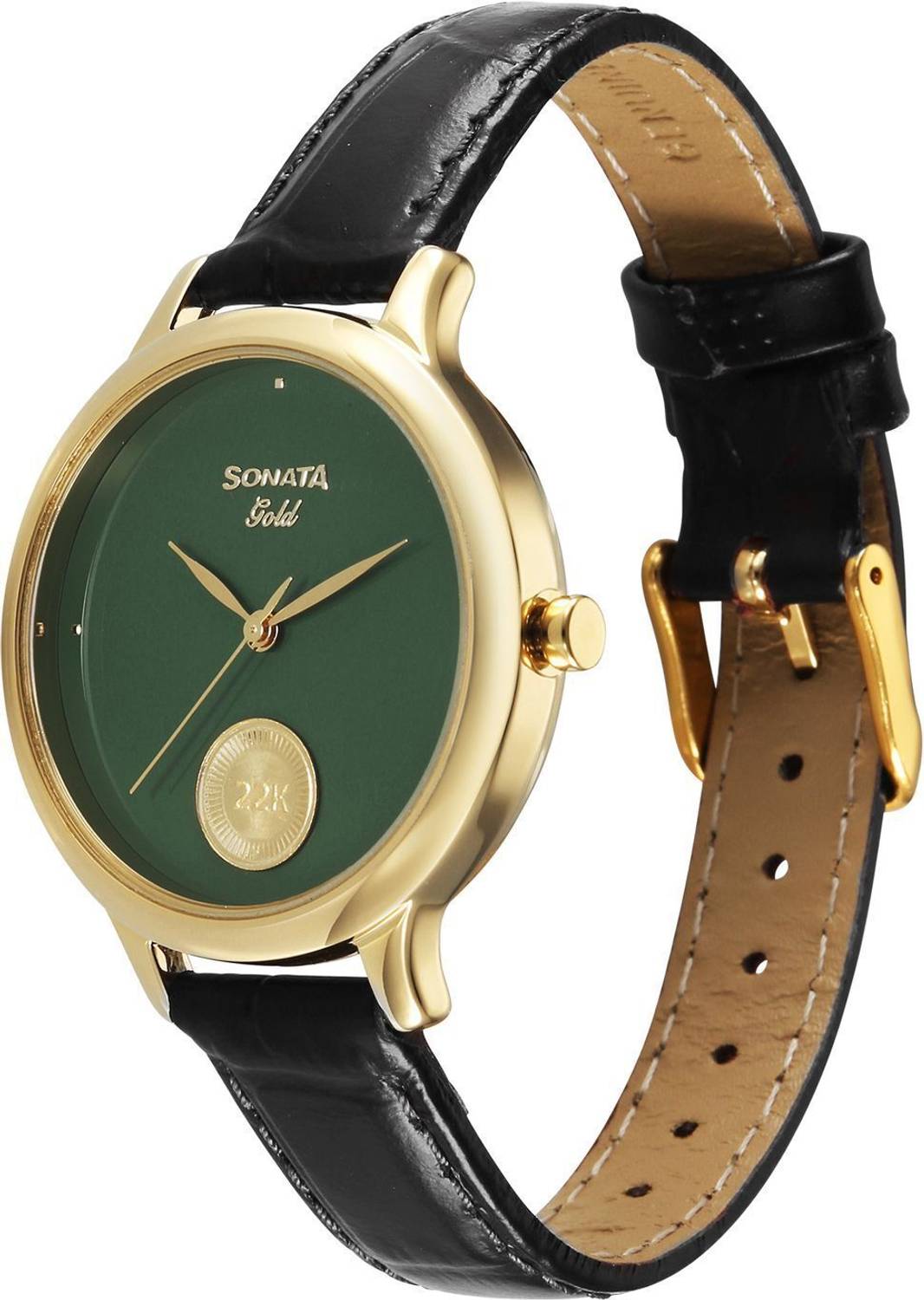 Sonata Gold AT 2026 Green Dial Analog Watch - Image 3