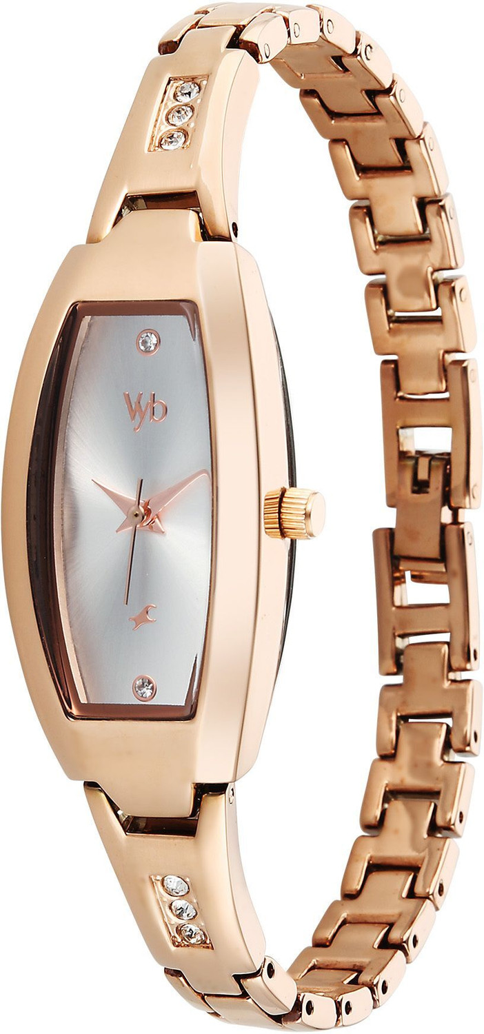 Image of Fastrack Vyb Manifester Manifester Quartz Silver Dial Steel Stainless Steel Strap Analog Watch - For Women