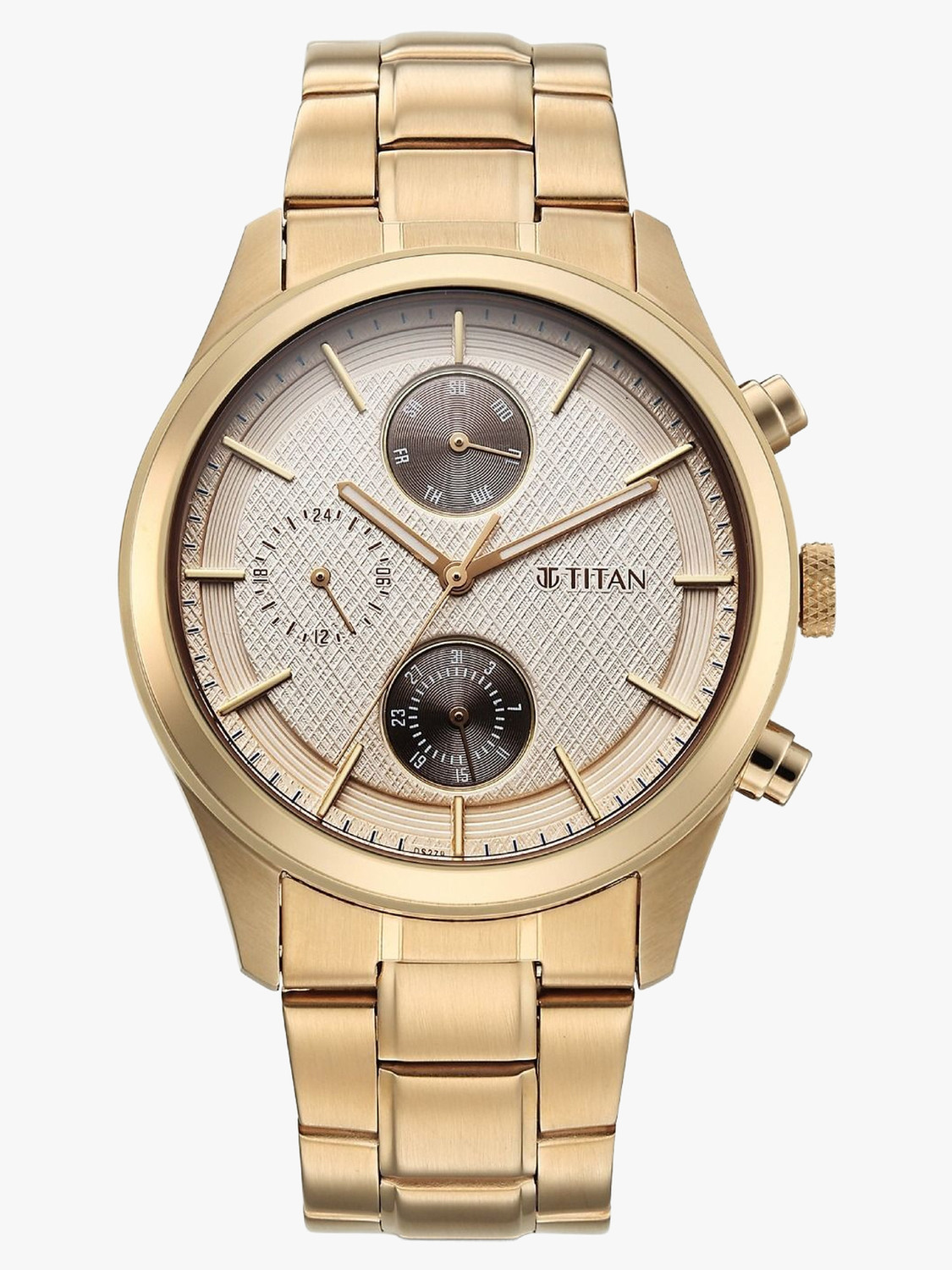 Image of Titan Titan Classique Neo Splash Classique Neo Splash with Cream Dial C Gold Stainless Steel Strap Analog Watch - For Men