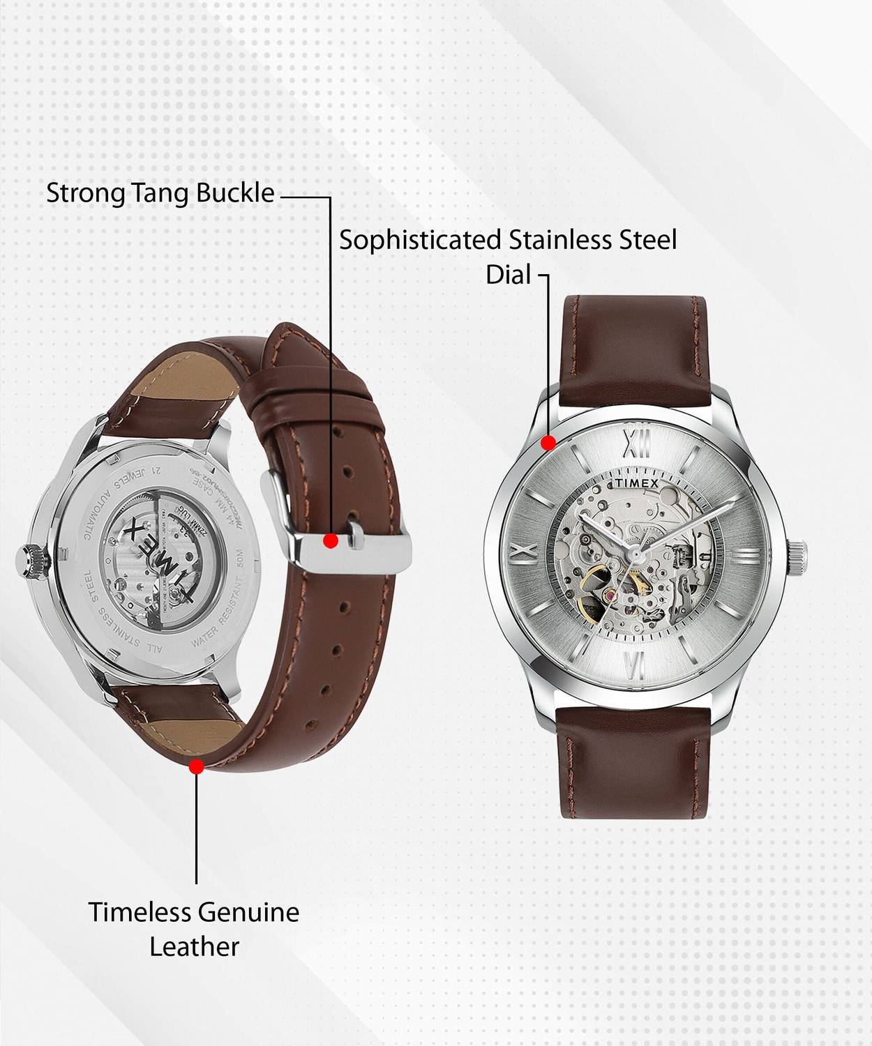 TIMEX Automatic Silver Dial Analog Watch - Men - Image 4