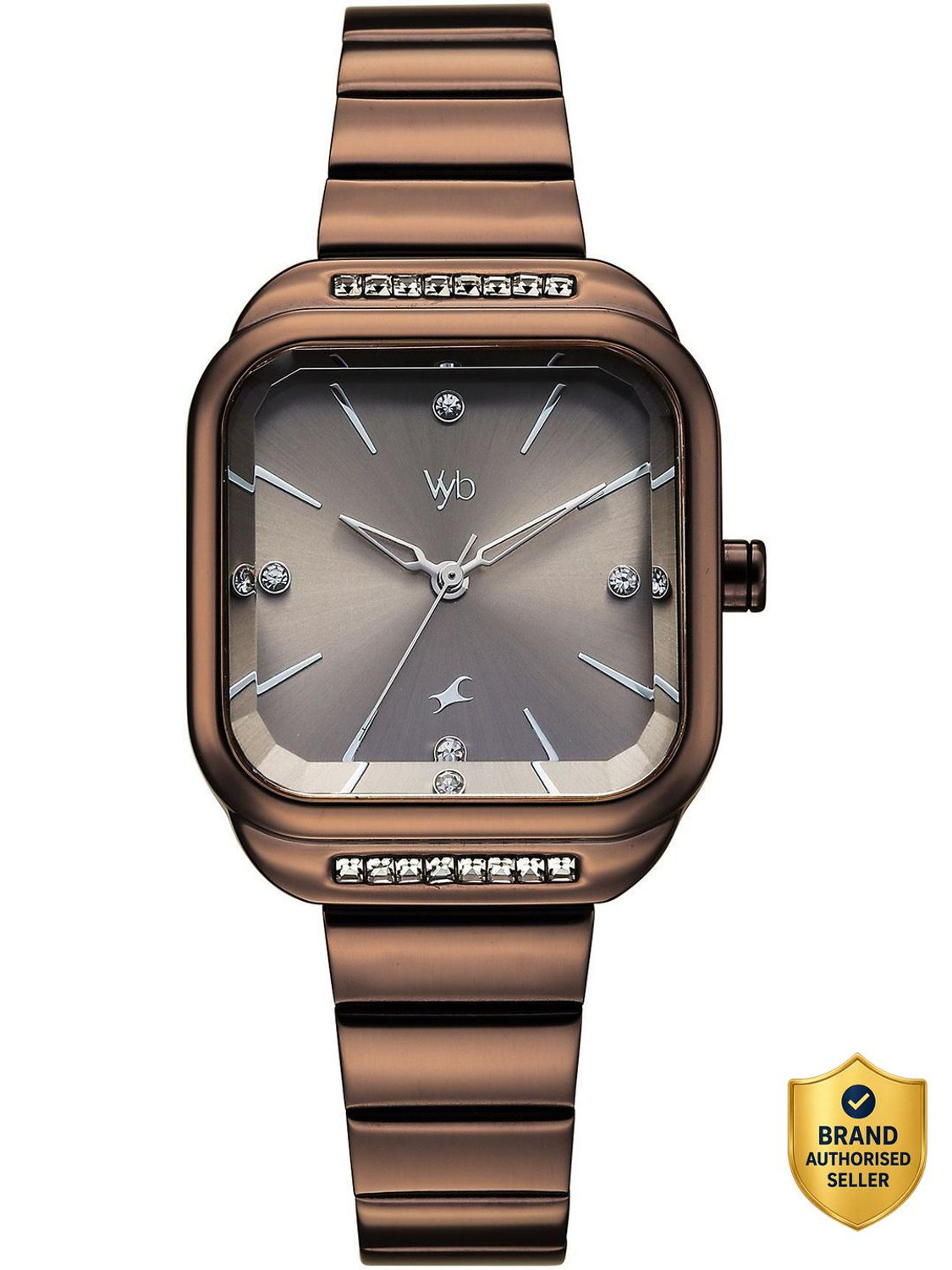 Image of Fastrack Vyb Seeker Minimalist Quartz Dial Rose Gold Alloy Strap Analog Watch - For Women