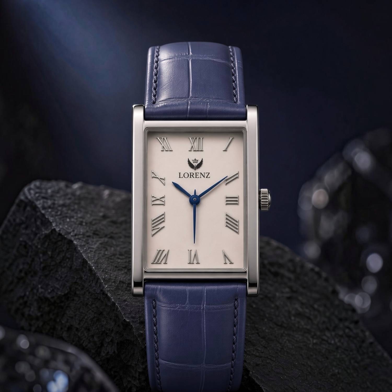 LORENZ Old School Rectangular Dial Men's Watch - Image 1