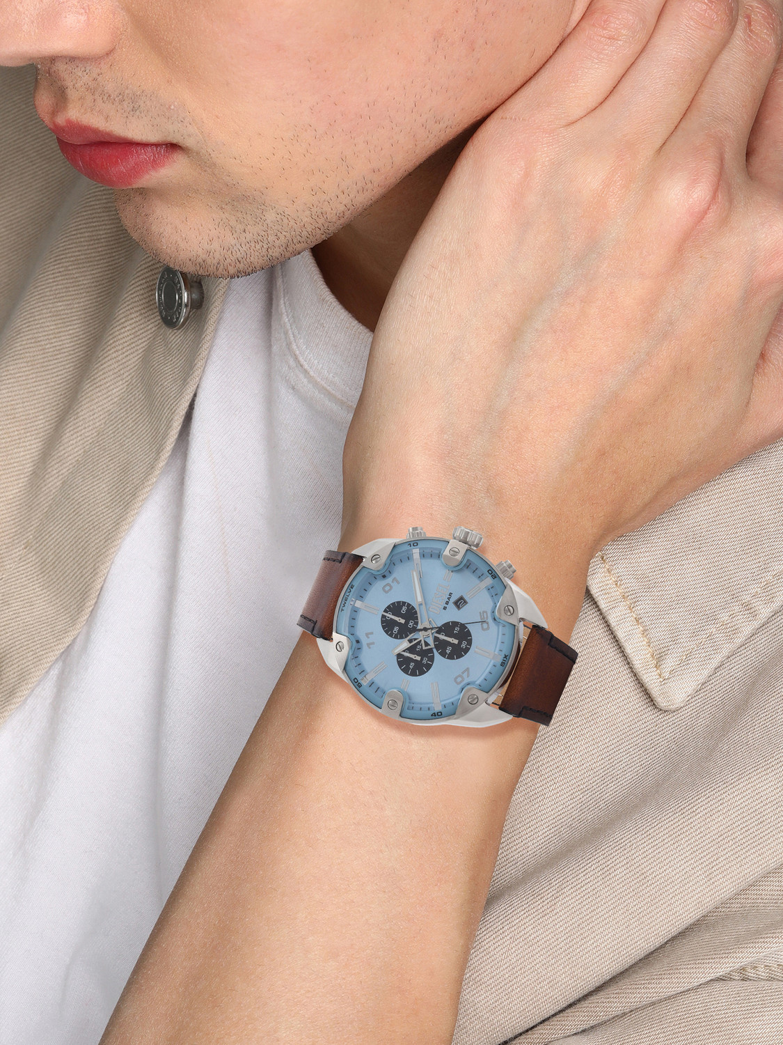 Image of DIESEL Spiked Spiked Analog Watch - For Men
