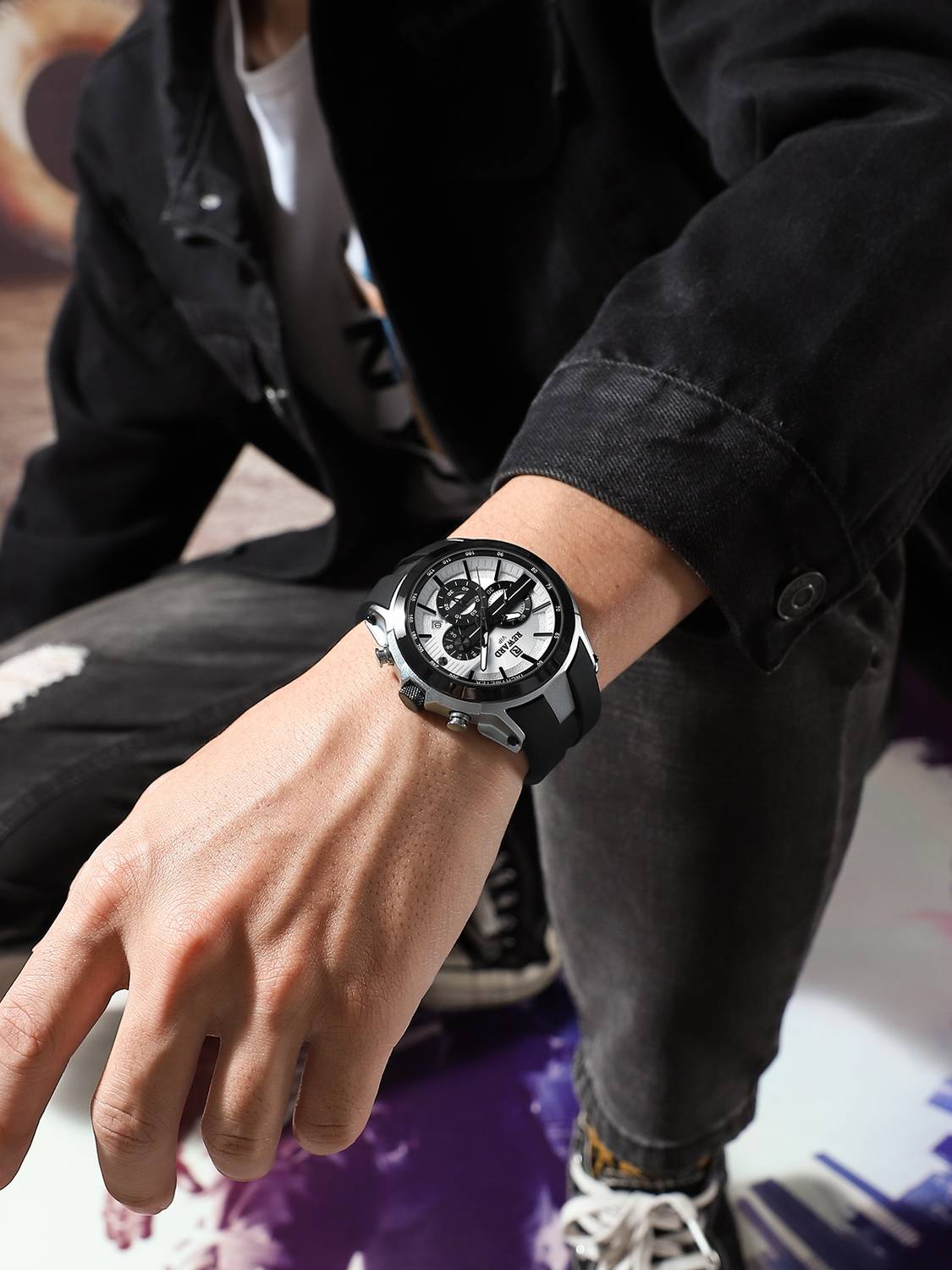 Reward RD83046M-B Black Analog Watch For Men - Image 5