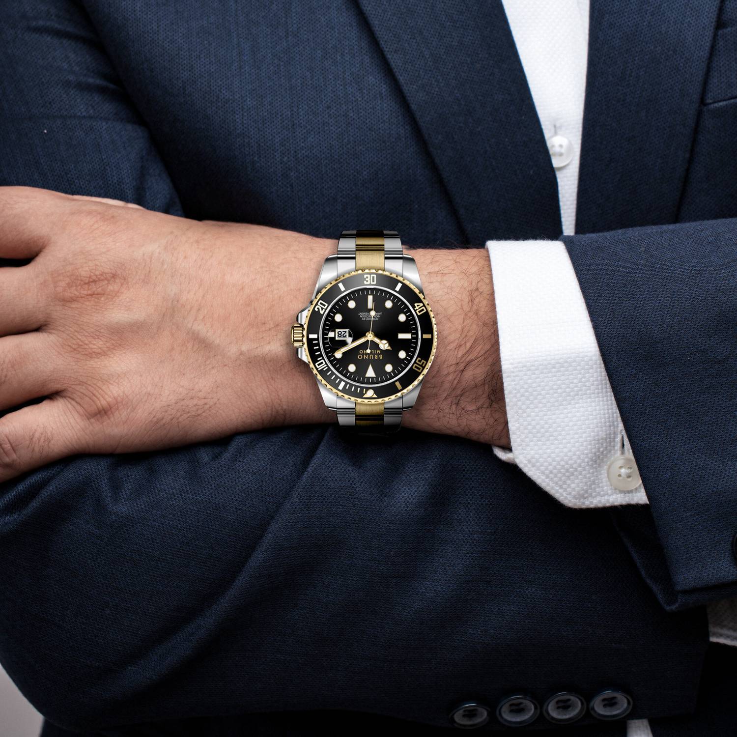 Bruno Milano Gold Black Stainless Steel Men's Watch - Image 3