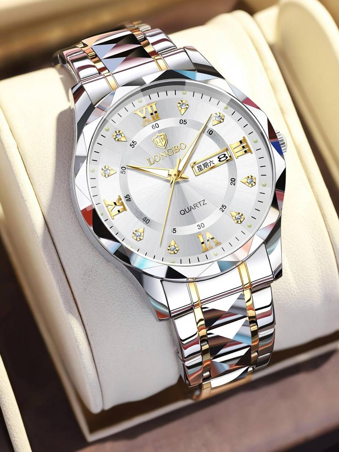Longbo Zenith Diamond Analog Watch for Men - Image 1