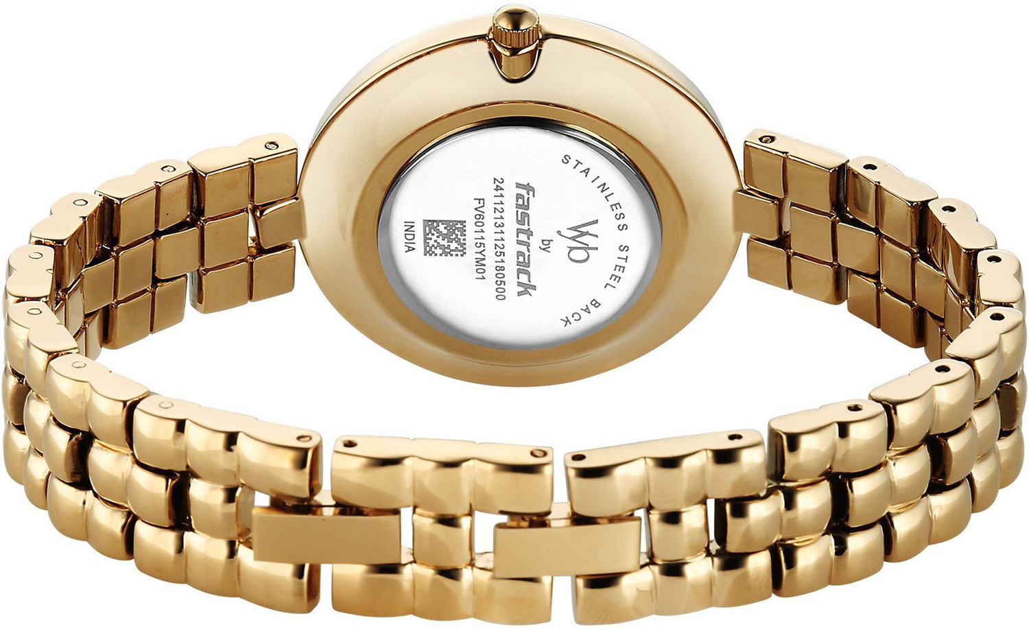 Image of Fastrack Vyb Iconique Fastrack Vyb Iconiqu� Quartz Green Dial Gold Strap Analog Watch - For Women