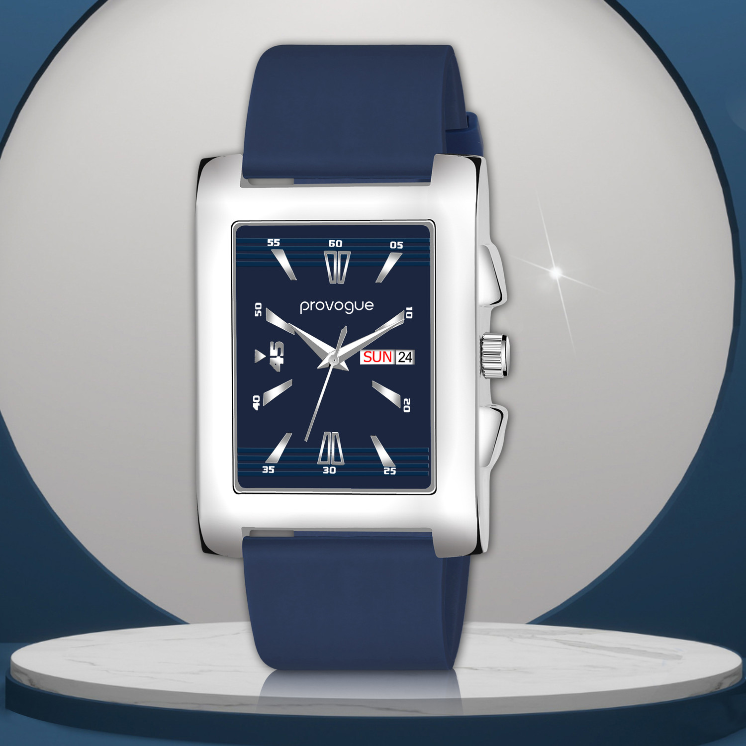 Image of PROVOGUE Minimalist Series | Smart Watch Strap | Smart Clip | Soft Silicon | Day and Date Analog Watch - For Men
