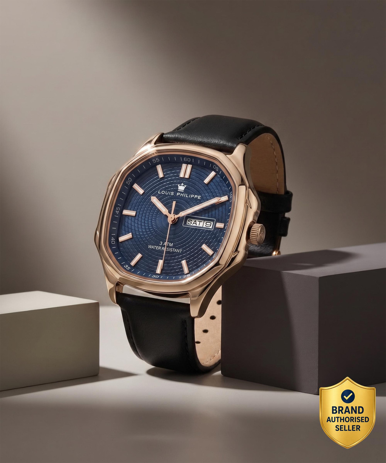 Image of Louis Philippe Day-Date Blue Dial Analog Watch Analog Watch - For Men