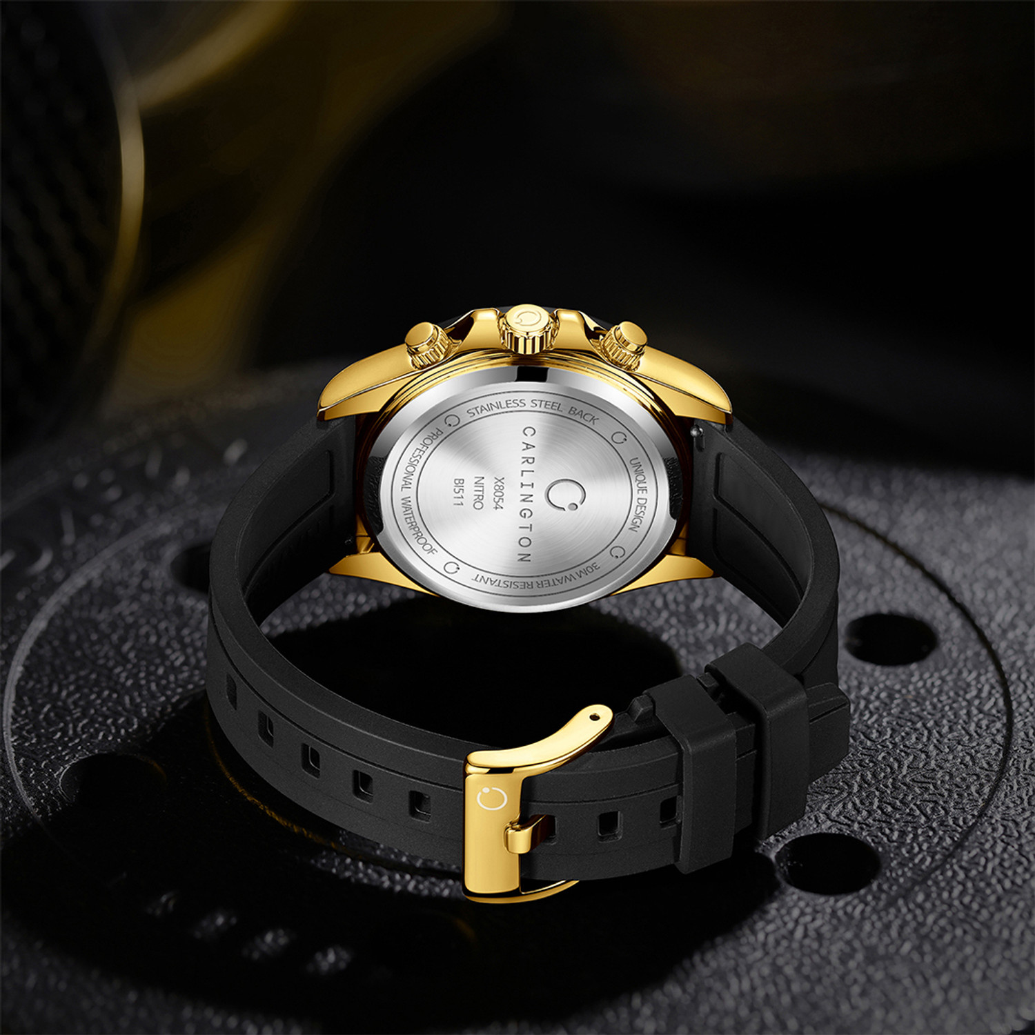 Image of Carlington CT 8054 Golden Black Carlington Nitro Series Premium Gents Wrist Watch Analog Watch - For Men