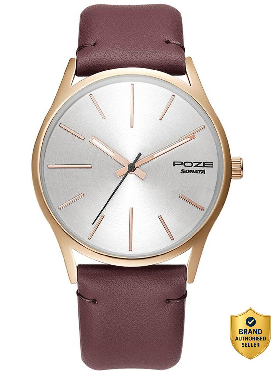 Image of SONATA Poze by Quartz Analog Silver Dial PU Leather Strap Watch for Men Analog Watch - For Men