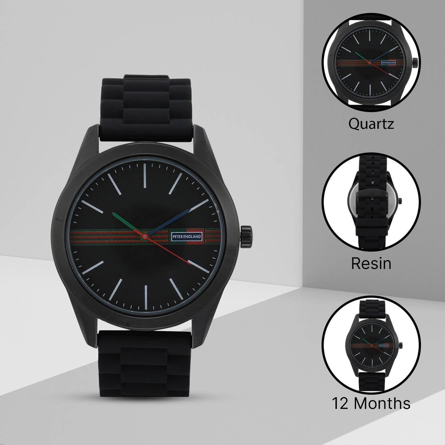 Peter England PE000003B All Black Series Men's Watch - Image 2