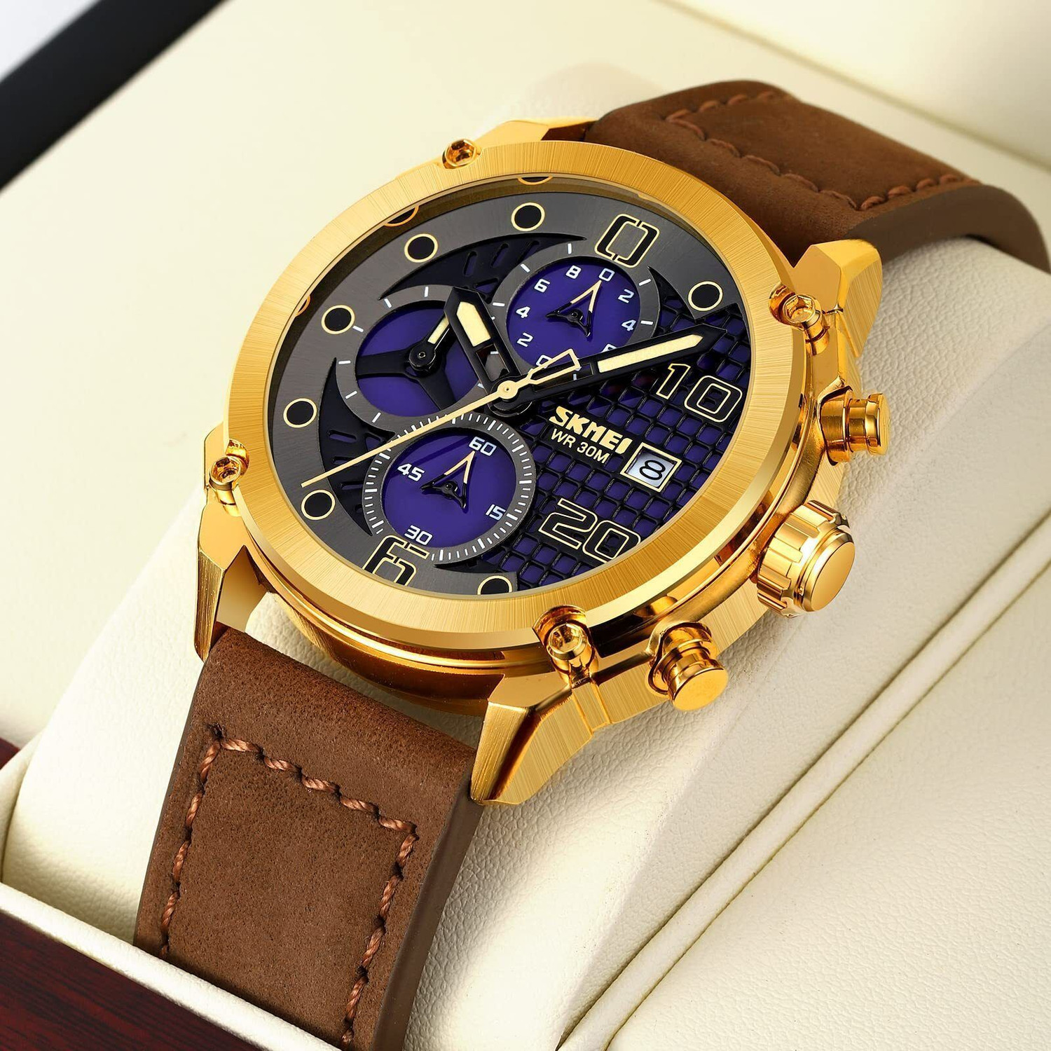 Image of SKMEI SKEI 2051 Gold Dr. Brown Skmei Analog Watch - For Men