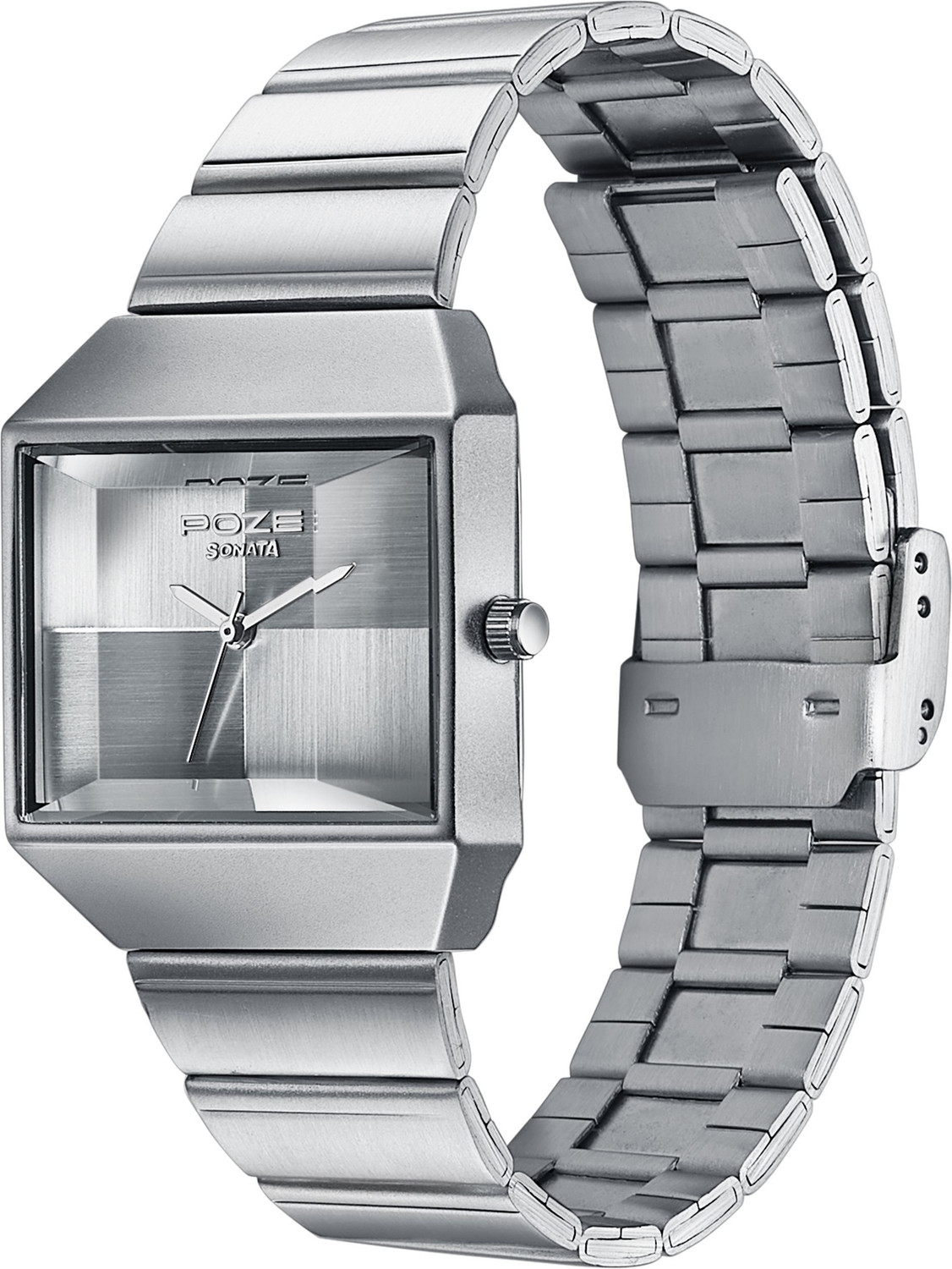 Image of SONATA Poze 8 Sonata Poze 8 Quartz Silver Dial Silver Stainless Steel Strap Analog Watch - For Men & Women