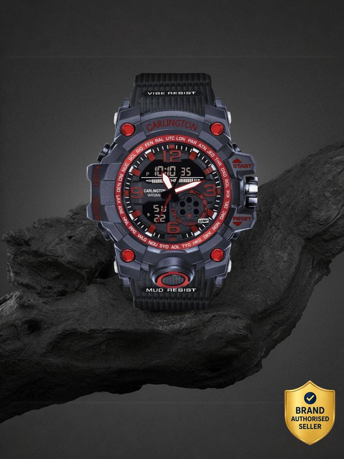 Carlington CT 3355 Red Endurance Series Analog-Digital Watch  - For Men