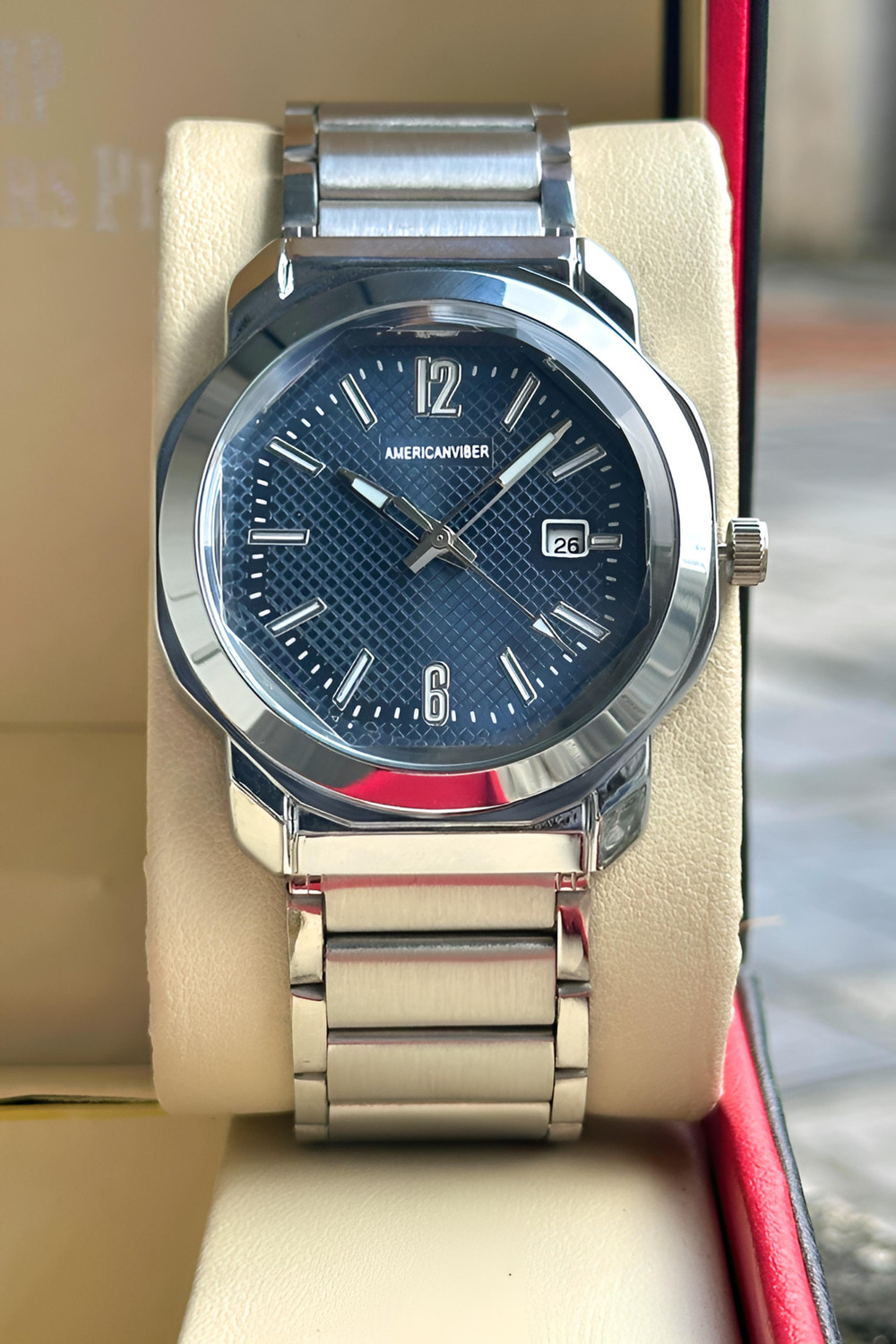 Image of AMERICANVIBER AVM0033 Bumblebee Edition Hexa Case Watch | Date Display | Adjustable Lock Analog Watch - For Men