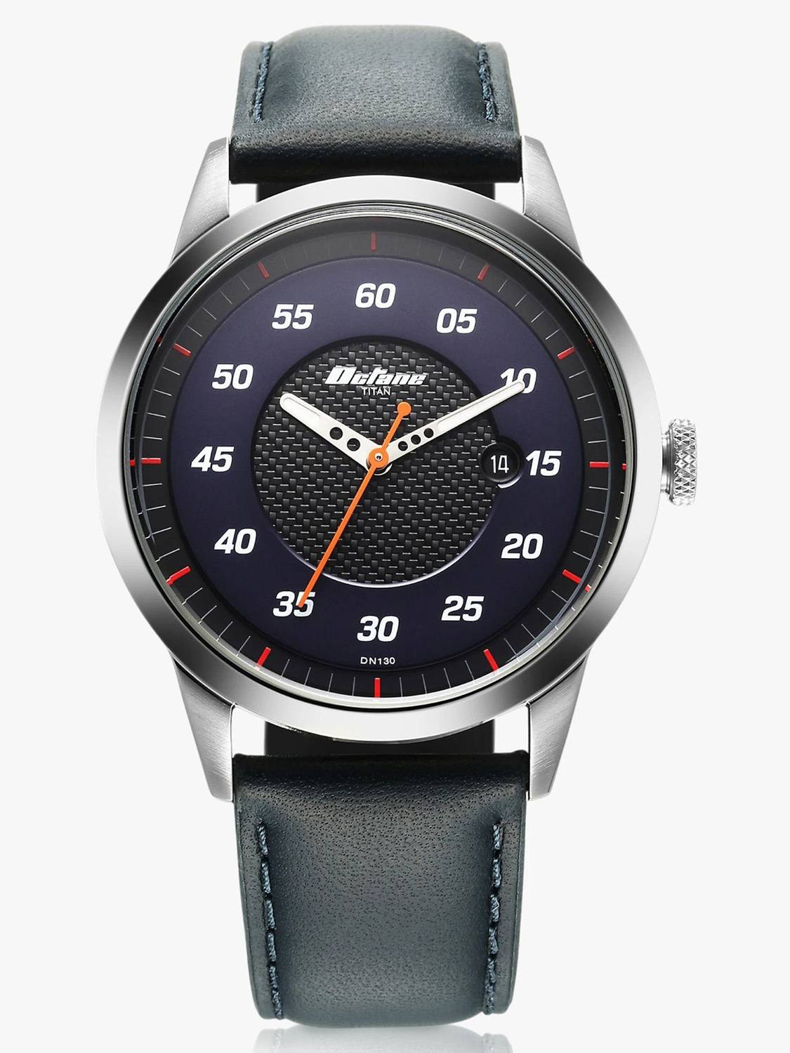 Titan Titan Octane With Date Black Dial Blue LeatherStrap Analog