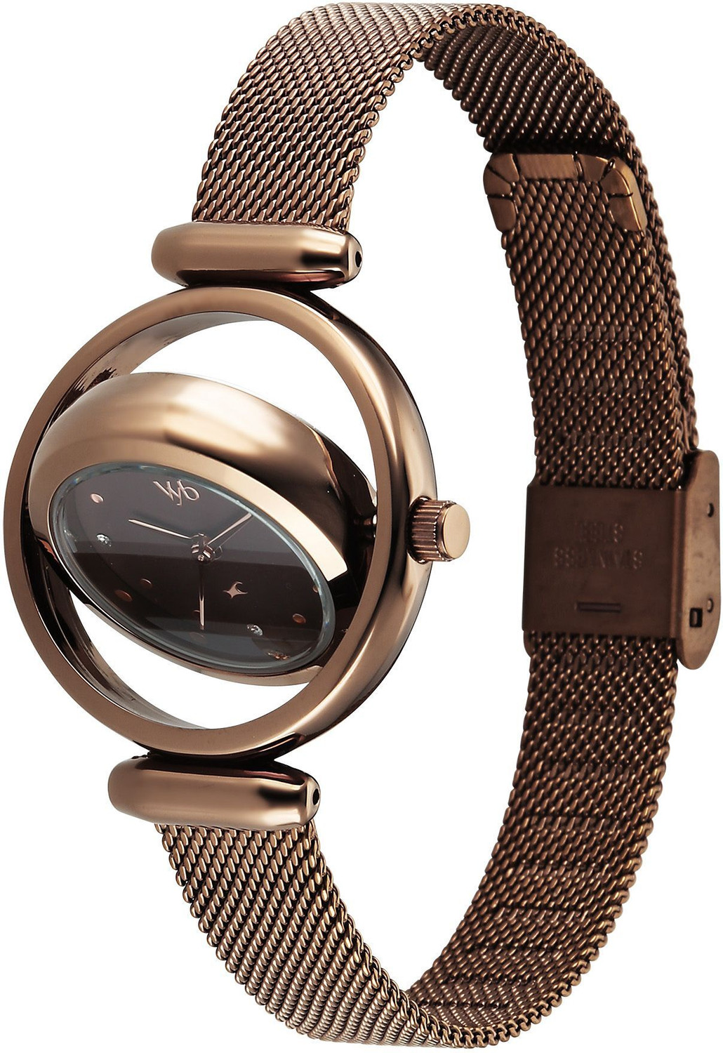 Image of Fastrack Vyb Celeste Manifester Quartz Silver Dial Steel Stainless Steel Strap Analog Watch - For Women