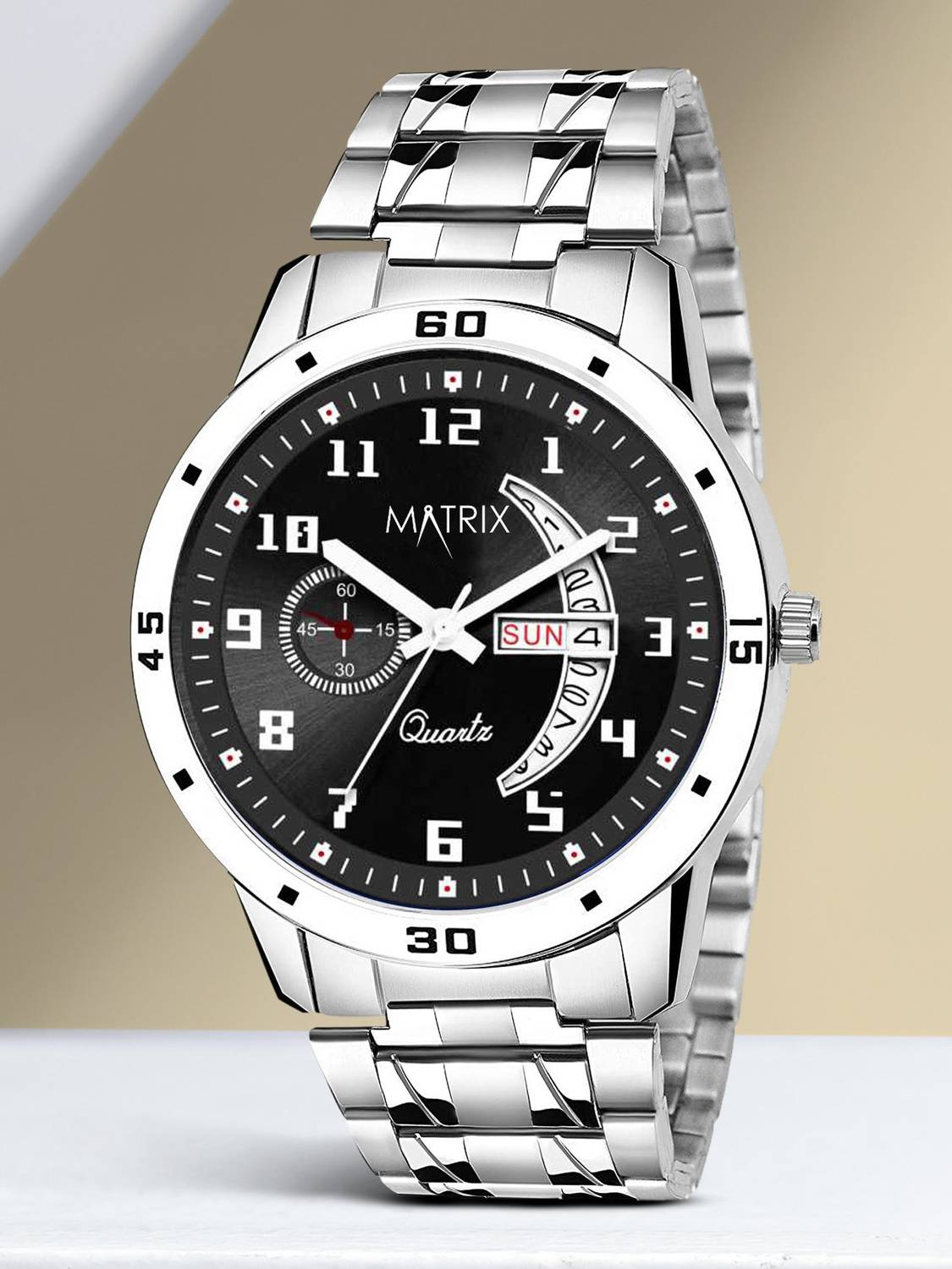 MATRIX DD-79 Day & Date Stainless Steel Strap Analog Watch - For
