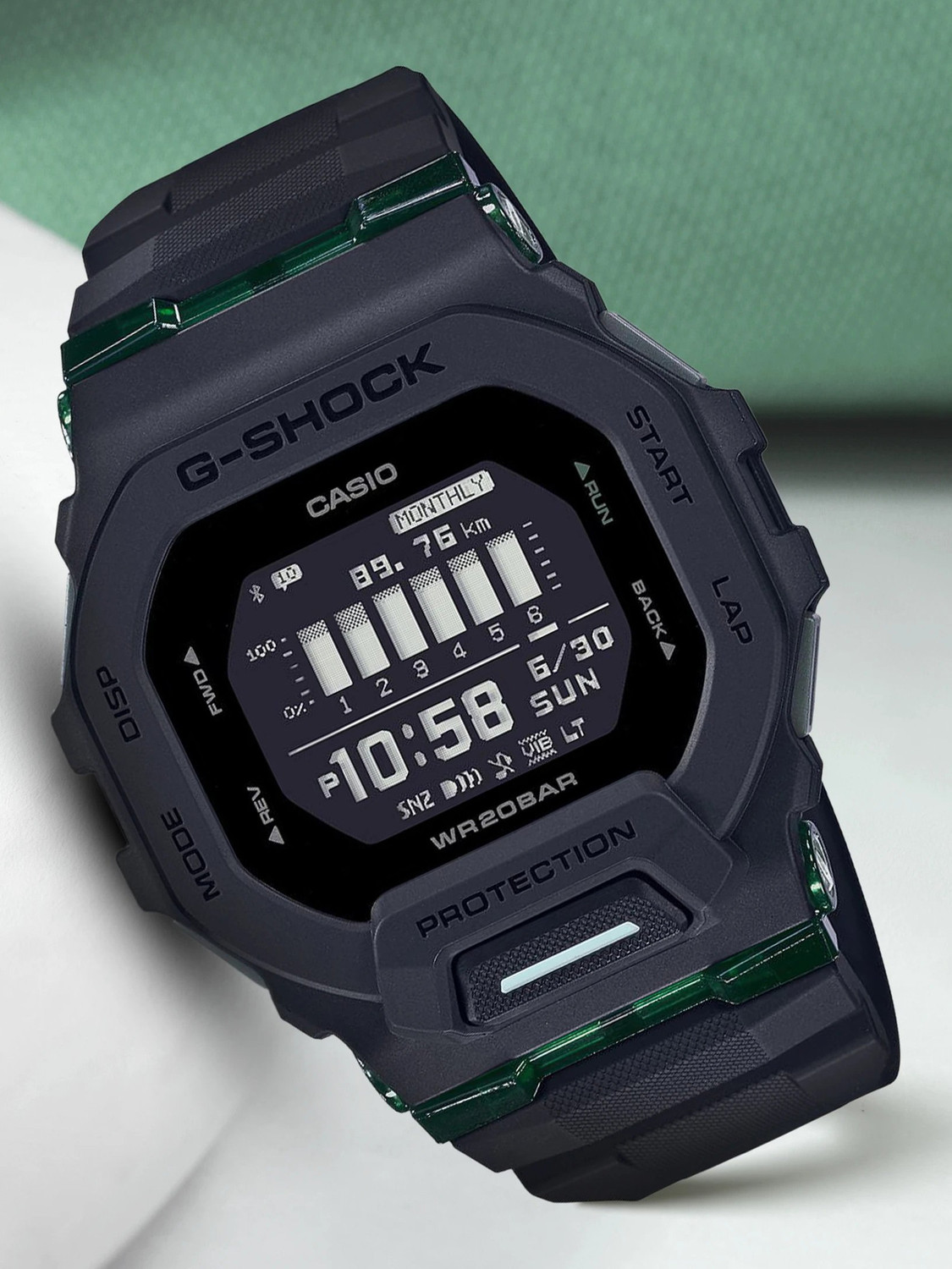 Image of CASIO GBD-200UU-1DR G-Shock Dial Black Resin Strap Digital Watch - For Men