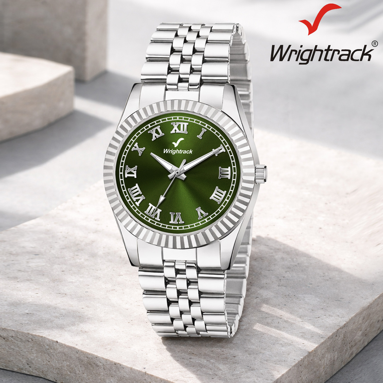 Image of Wrightrack Astrological Full Roman Premium Stainless Steel Bracelet for Luck & Prosperity Astrological Full Roman Premium Stainless Steel Bracelet for Luck & Prosperity Analog Watch - For Men
