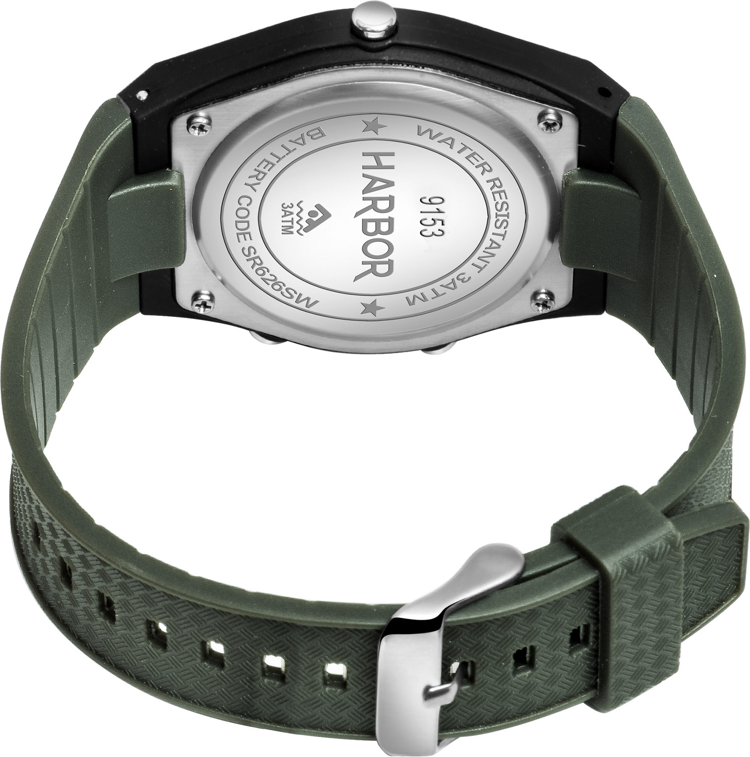 Image of Harbor 9153 Full Green Slim Plastic Body Casual, Office & Party Wear Analog Digital Watch Analog-Digital Watch - For Men