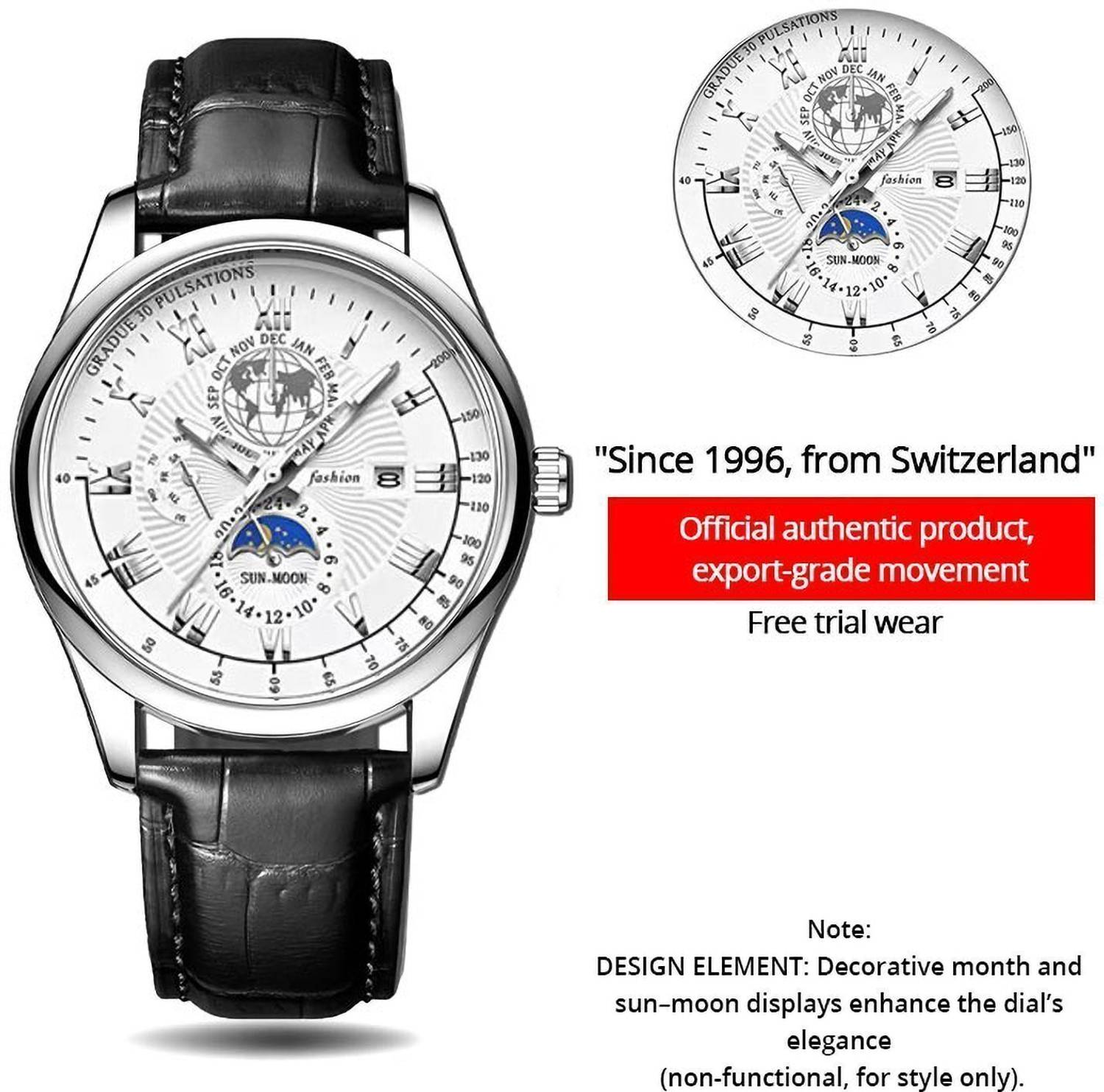 MINGURI Model 2025 Men's Leather Strap Watch - Image 5