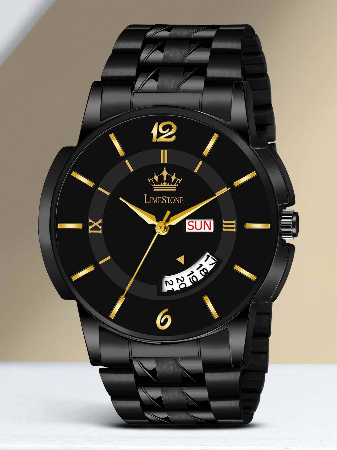 LIMESTONE All Black Day & Date Quartz Watch - Men - Image 1