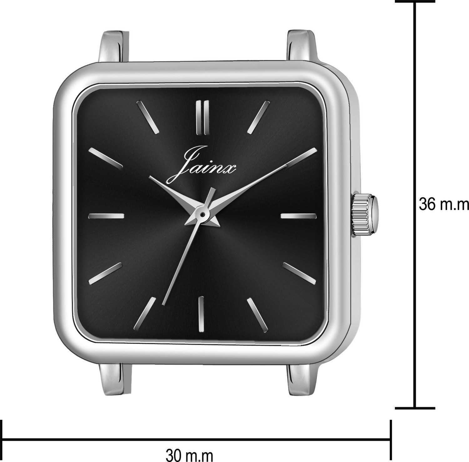 Image of JAINX JW8616 Minimalist Square Black Dial Analog Watch - For Women