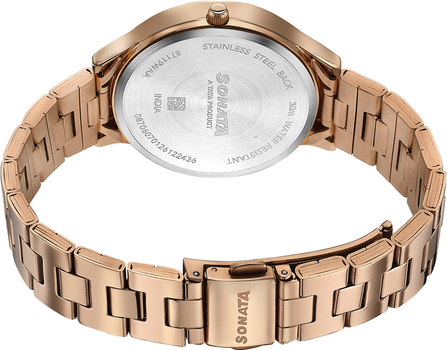Image of SONATA Axis Sonata Axis Ivory MOP Premium Multifunction design Dial IP RG Strap Analog Watch - For Women