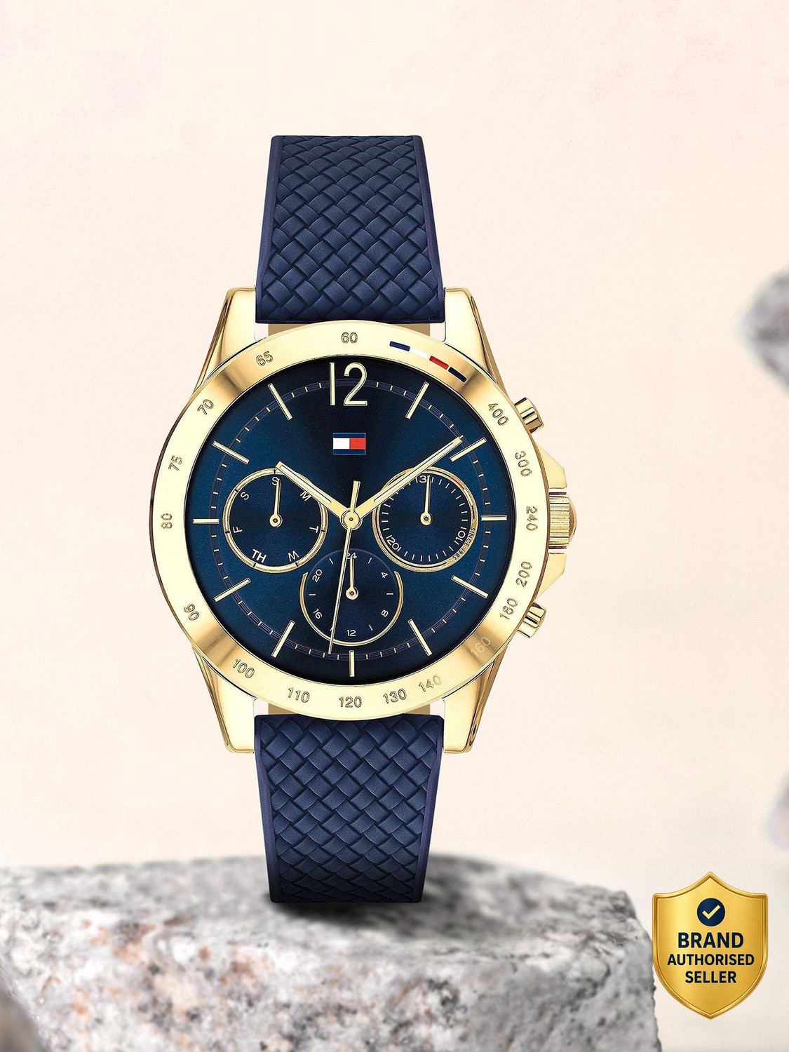 Image of TOMMY HILFIGER NCTH1782198 Tommy Hilfiger Multifunction Blue Dial Blue Silicone Strap Analog Watch - For Men