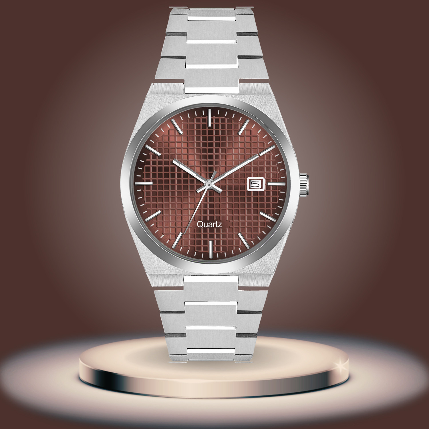 Image of XOEX Boys Quartz Analog Wristwatch with Stainless Steel Bracelet & Date Window Analog Watch - For Men MN246BRWN