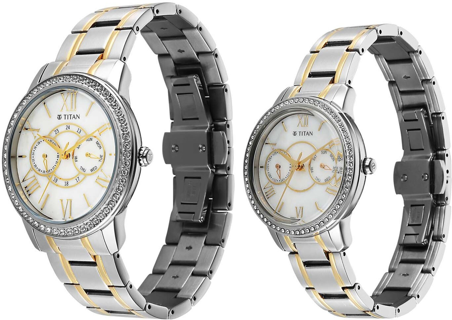 Image of Titan Royal Bandhan Titan Royal Bandhan White Round Dial Couple's Watch / Analog Watch - For Couple