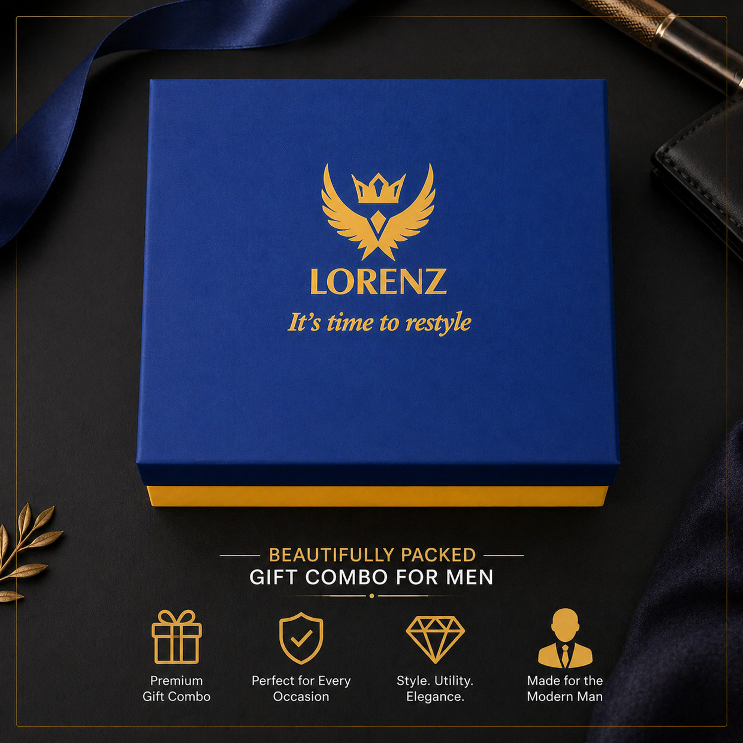 Image of LORENZ CM-1054WL-BRN Combo Gift Set of Men's Wallet & Analog Watch - For Men