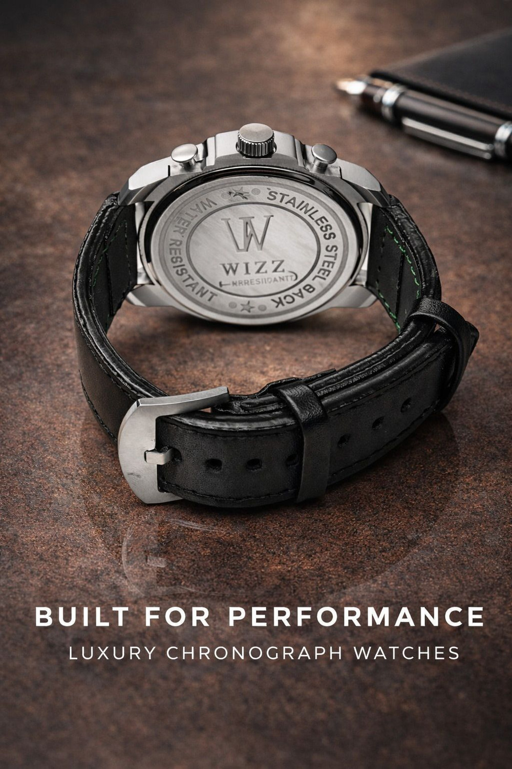 Image of HMM Collection Black Analogue Watch Analog Watch Wizz Luxury Black Analogue Watch Analog Watch - For Men