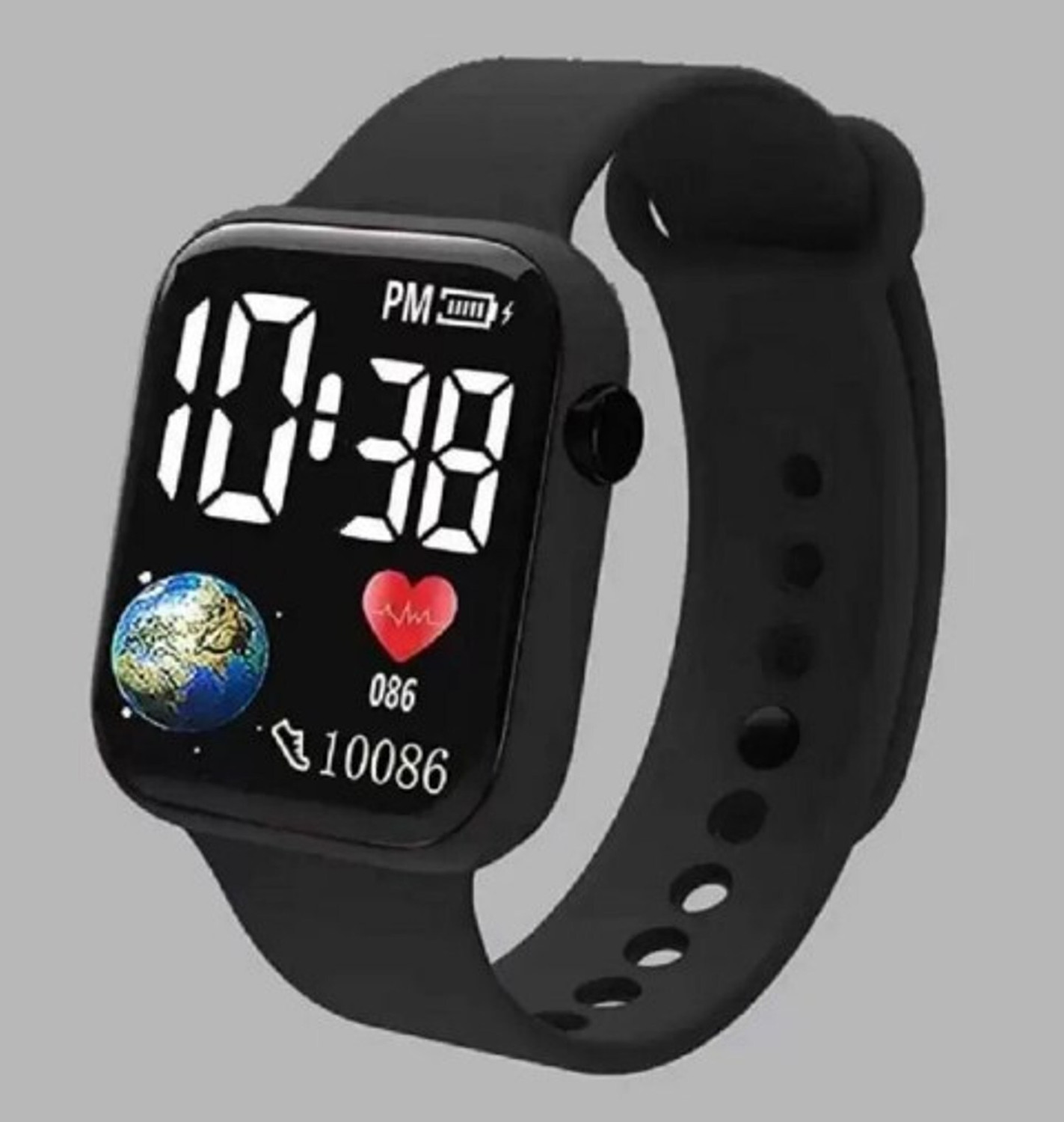 Image of THMT Most Selling LED Band Waterproof Black Square Digital Band For Boys & Girls Digital Watch - For Boys & Girls