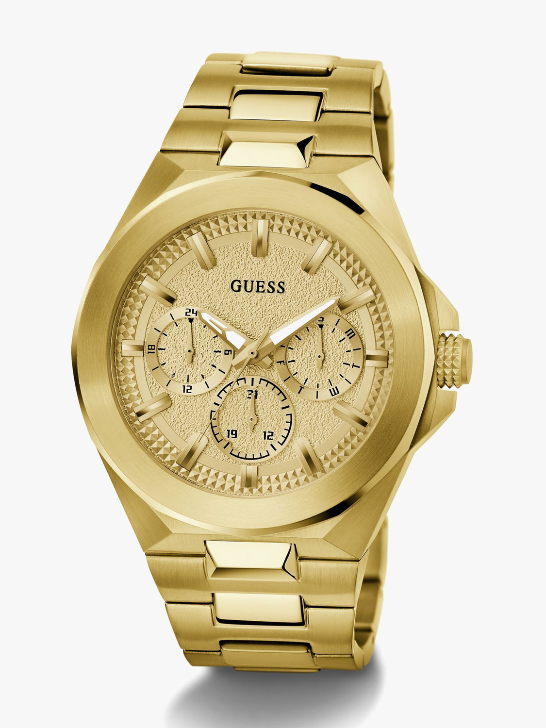 Image of GUESS Multifunction, Champagne Dial Analog Watch - For Men