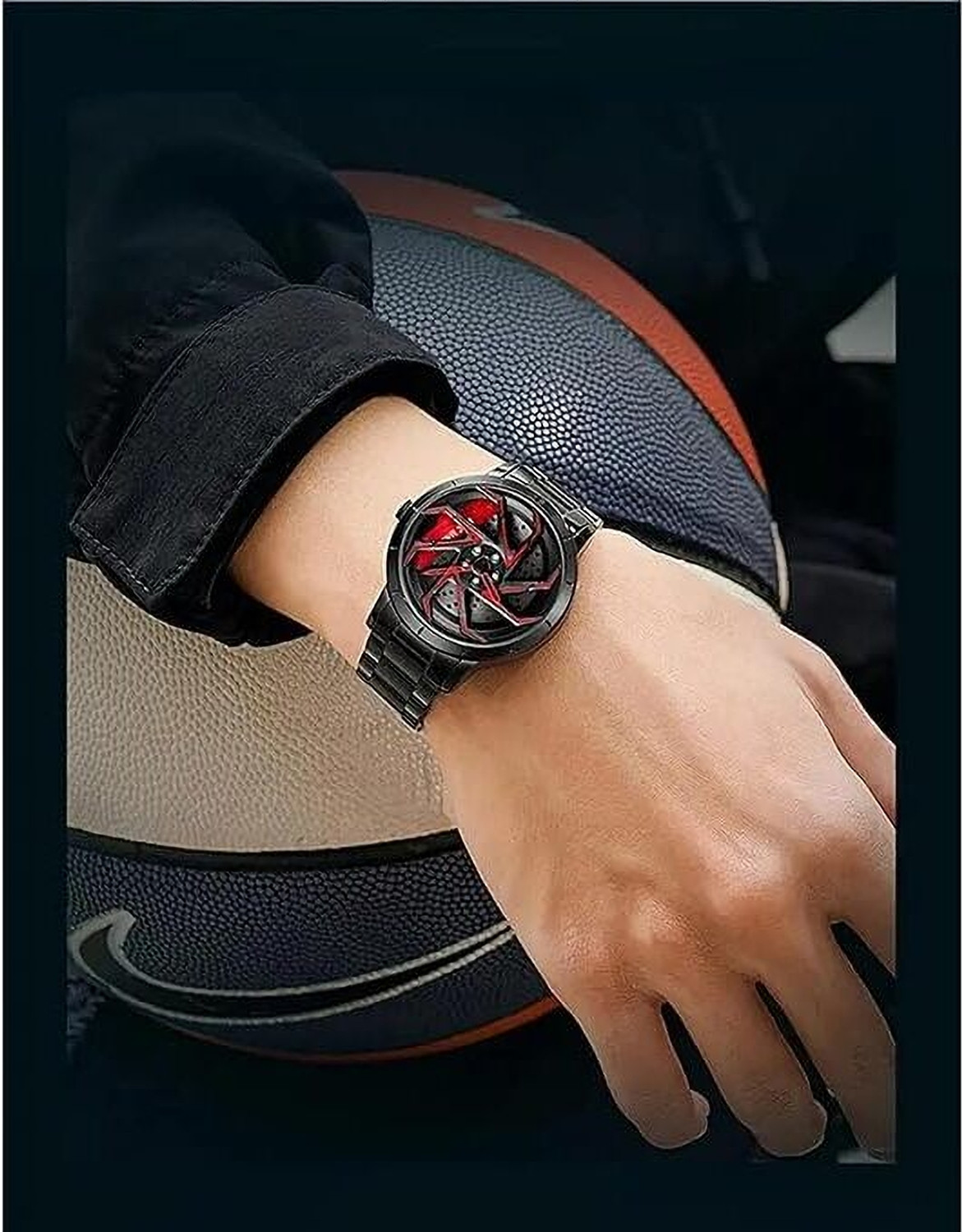 Image of RICK Men's Spinning Car Wheels Rolling whwwl watch WHEEL Analog Watch - For Men