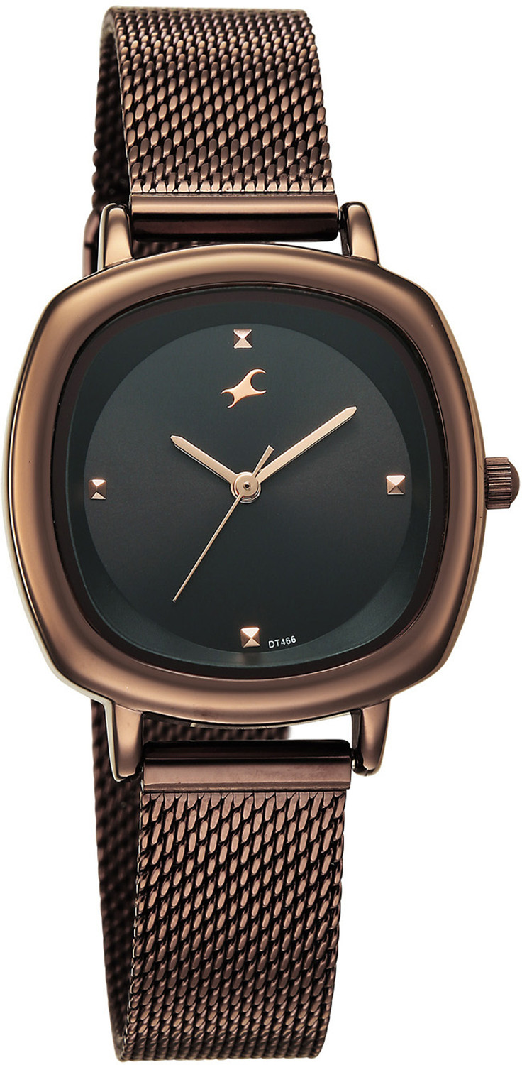 Image of Fastrack Stunners Fastrack Stunners XI Quartz Black Dial Brown Stainless steel Strap Analog Watch - For Women