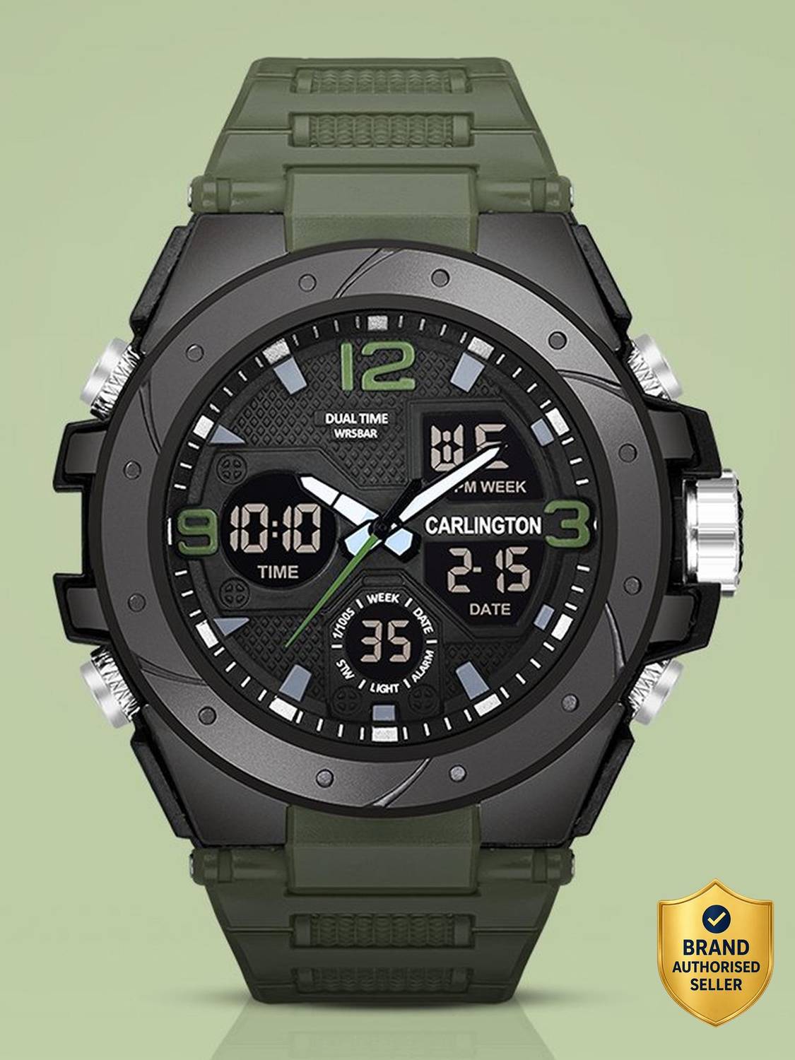 Carlington CT 9105 Green Endurance Series Analog-Digital Watch - For Men